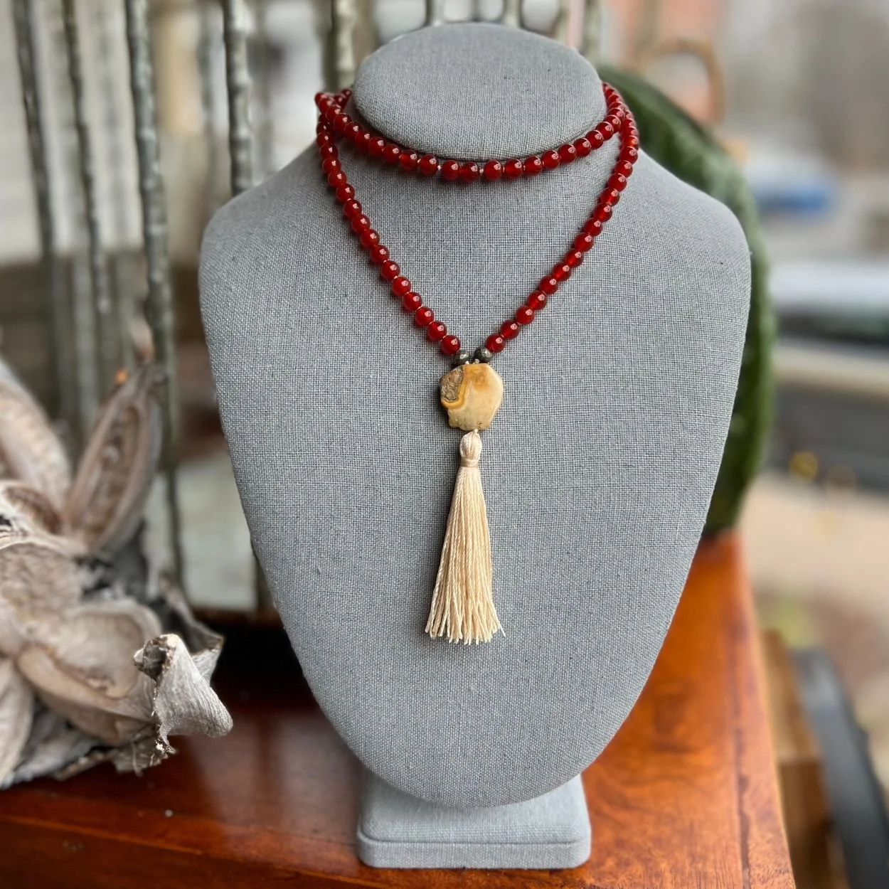 Carnelian + Agate Mala
