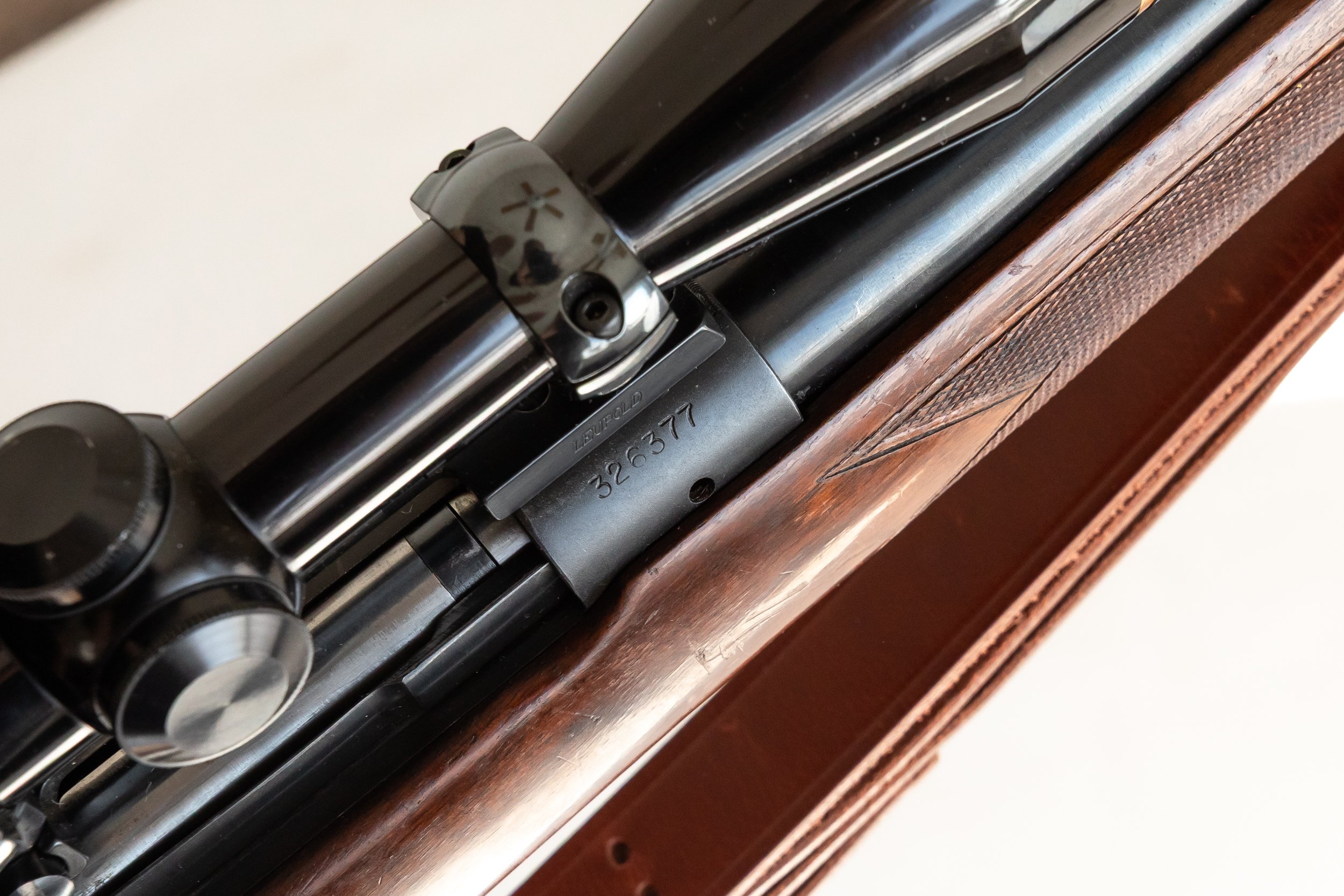 11 - Winchester Model 70, .30-06, Leupold 3.5x10 scope, gloss finish, Serial # 326377, Man. 1955