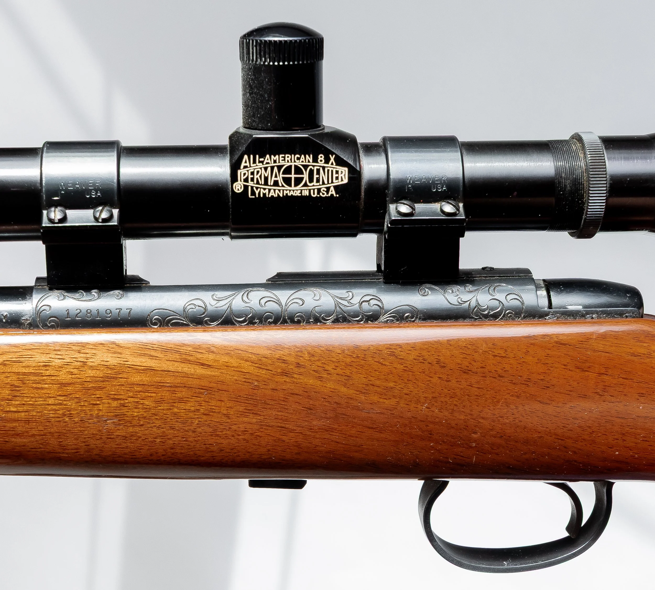19 - Remington Model 541S, .22 long rifle. custom spotter target, Serial # 1281977, Lyman 8x target scope