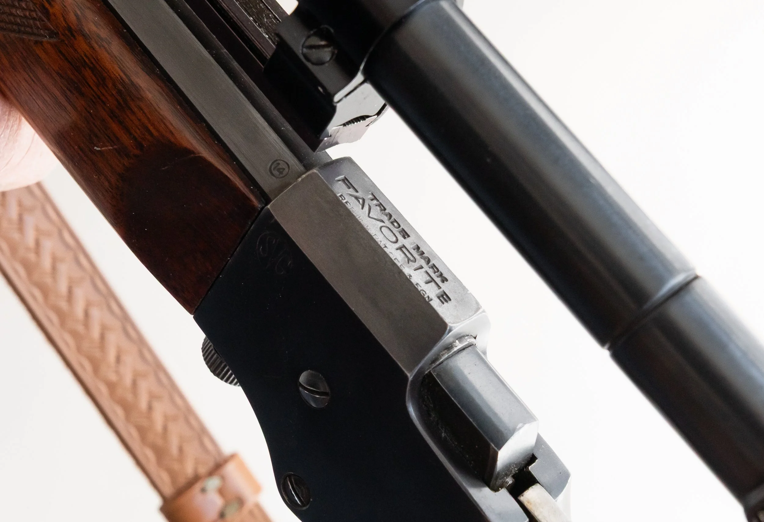 15 - Stevens Favorite .22 target rifle w/ Weaver Model 330 scope and Varmint Master, Marbles rear peep sight