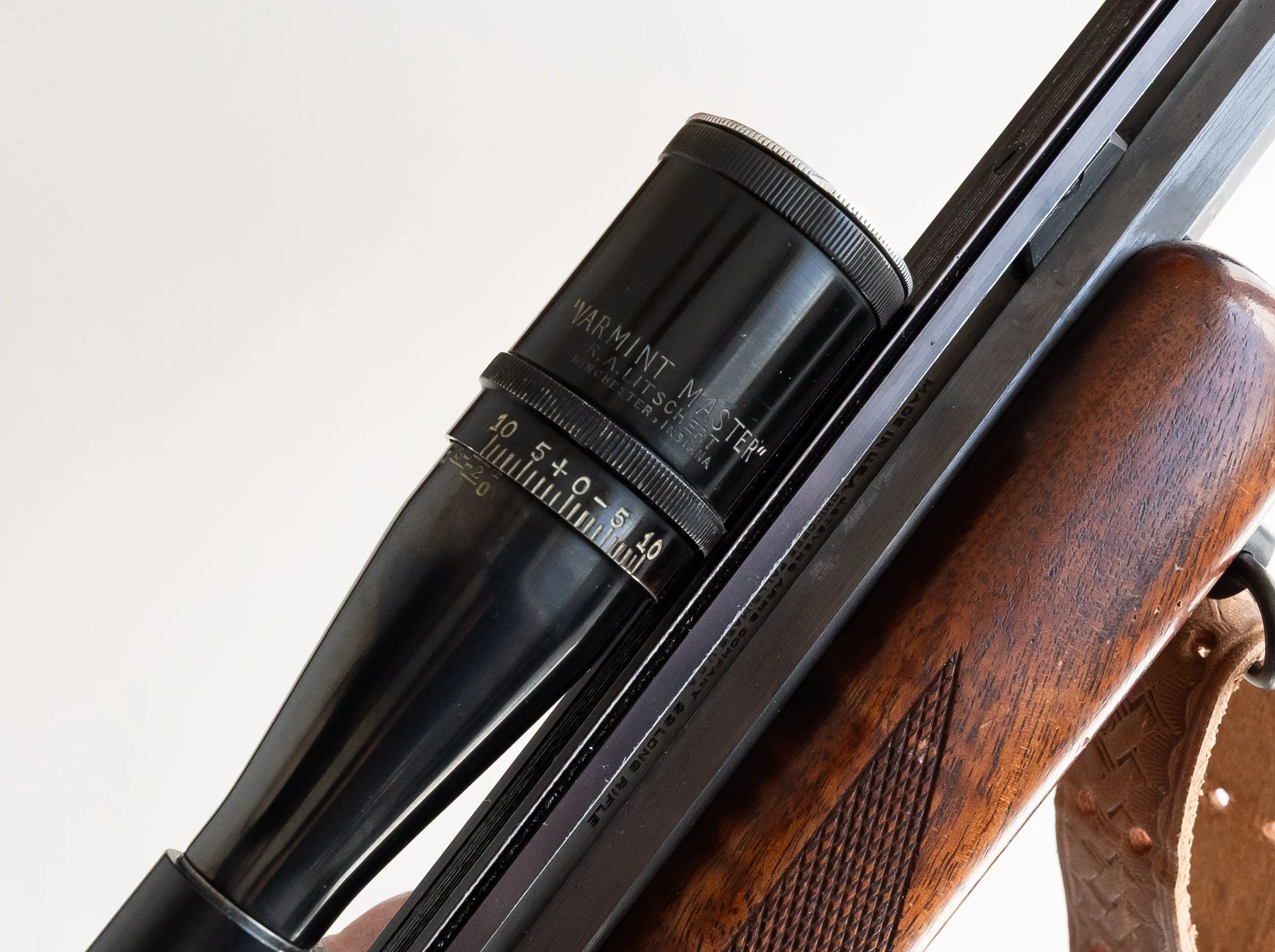 15 - Stevens Favorite .22 target rifle w/ Weaver Model 330 scope and Varmint Master, Marbles rear peep sight