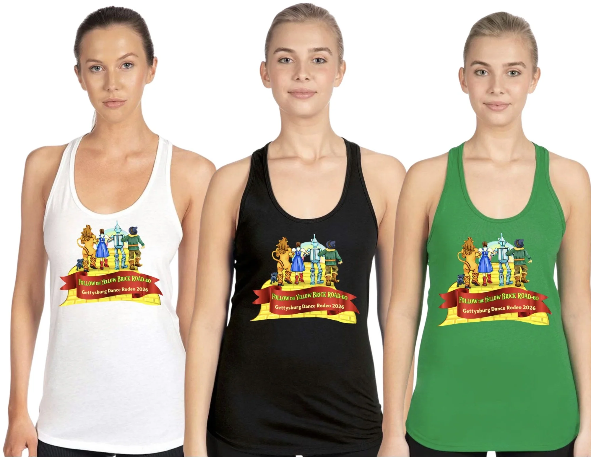 FOLLOW THE YELLOW BRICK ROAD-EO – THEME NIGHT LADIES RACER BACK TANK - SIZES XS-XL