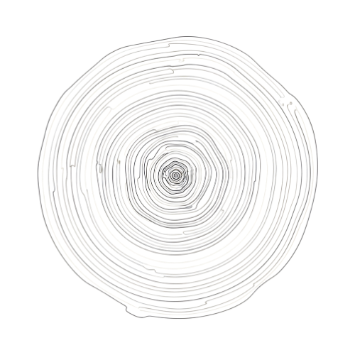 line drawing of crosscut of a tree