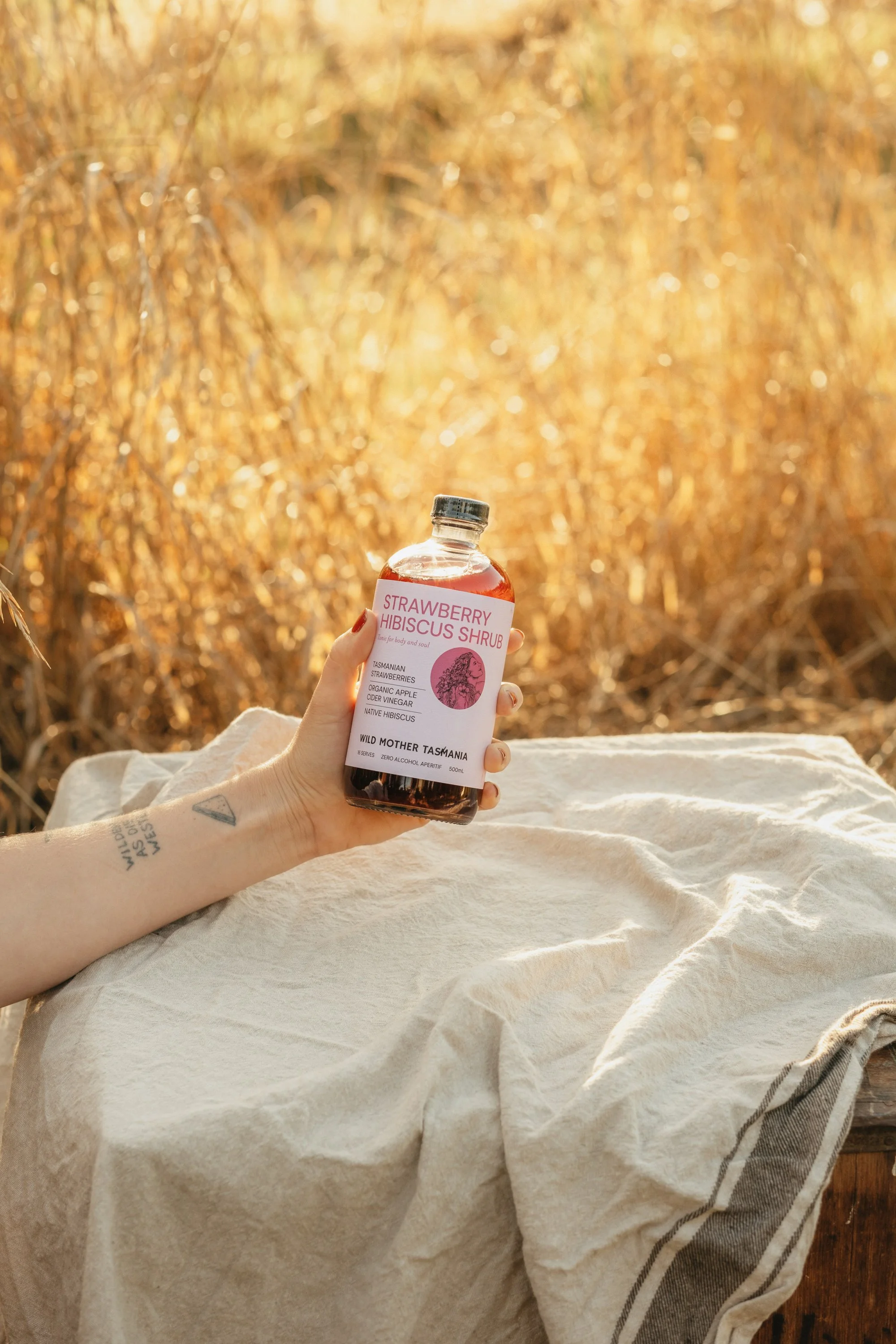 Wild Mother Tasmania - Strawberry Hibiscus Shrub tonic