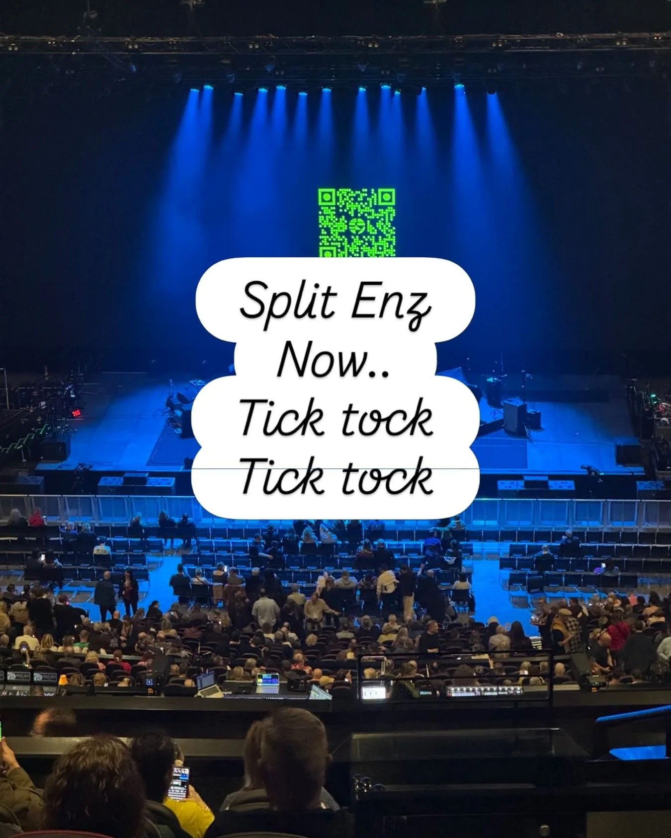 Waiting for Split Enz at the Tick Tock centre, I first saw them 49 years ago&hellip;.