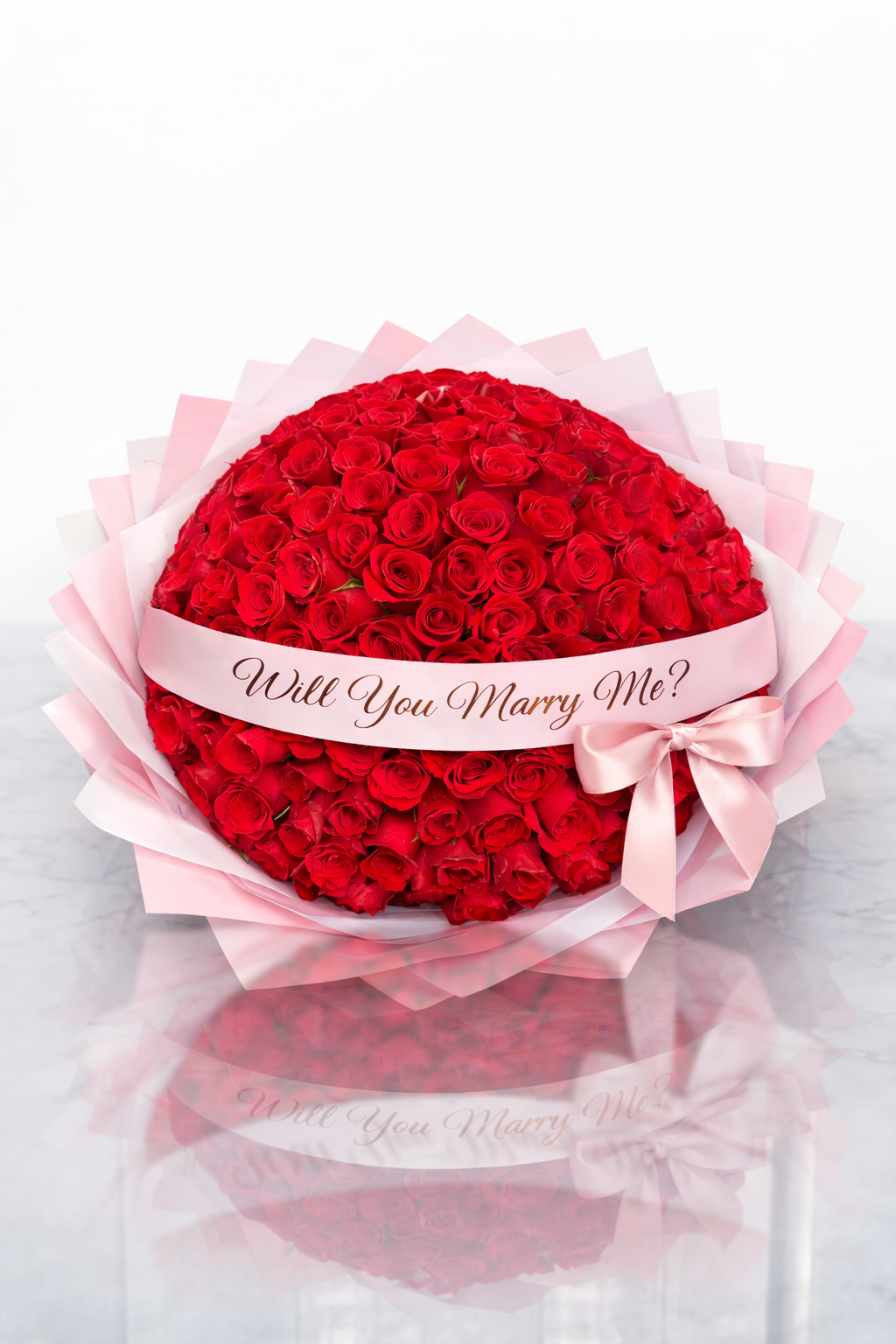 Pink Proposal Bouquet 200 Red Roses Fresh.png