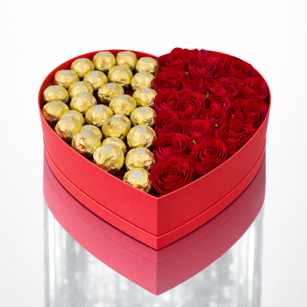 Heart of Roses and Chocolate Delight