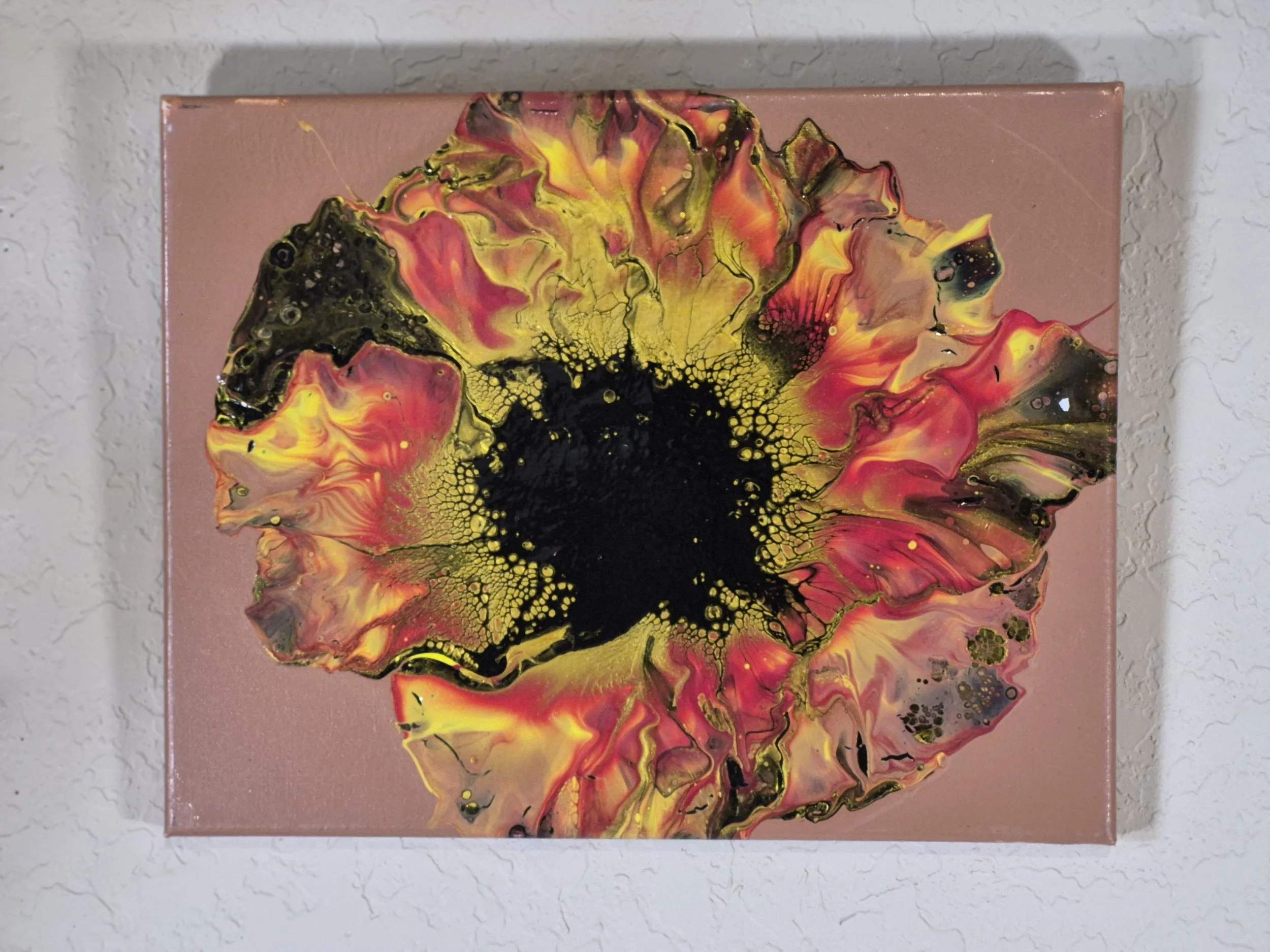 Vibrant Sunburst Abstract Canvas Artwork (11x14)