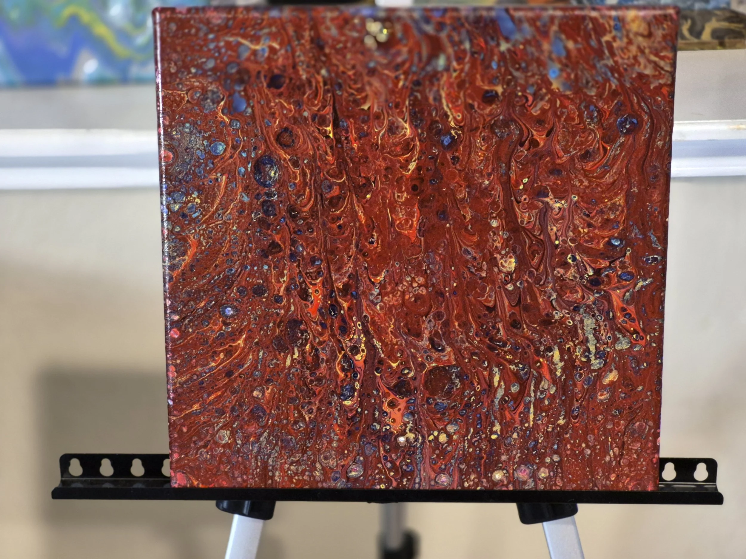 Fiery Fusion Abstract Canvas Painting