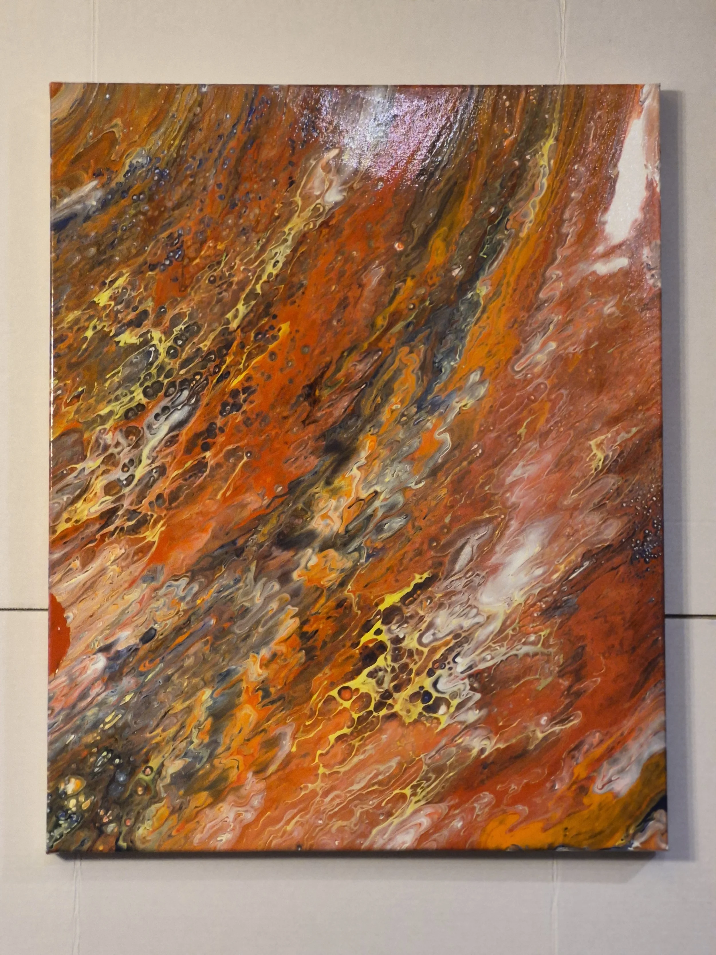 Fiery Abstract Acrylic Canvas Art