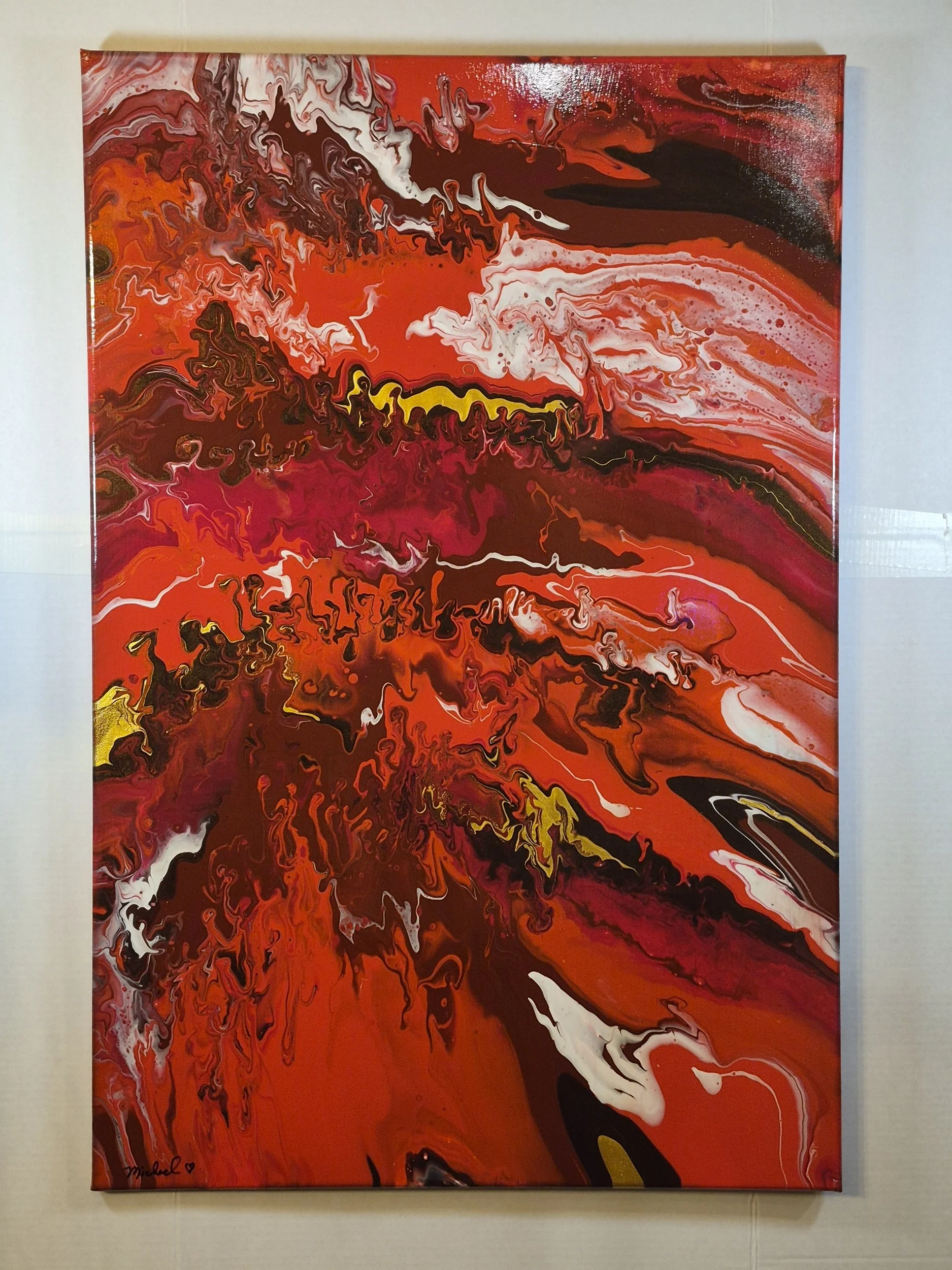 Fiery Elegance: Abstract Red Canvas Art