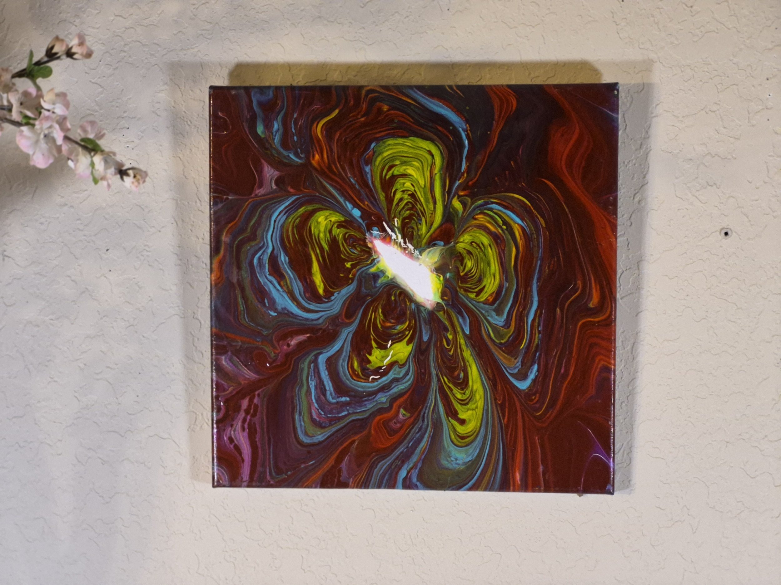 Vibrant Swirl Abstract Wall Art (14x14)