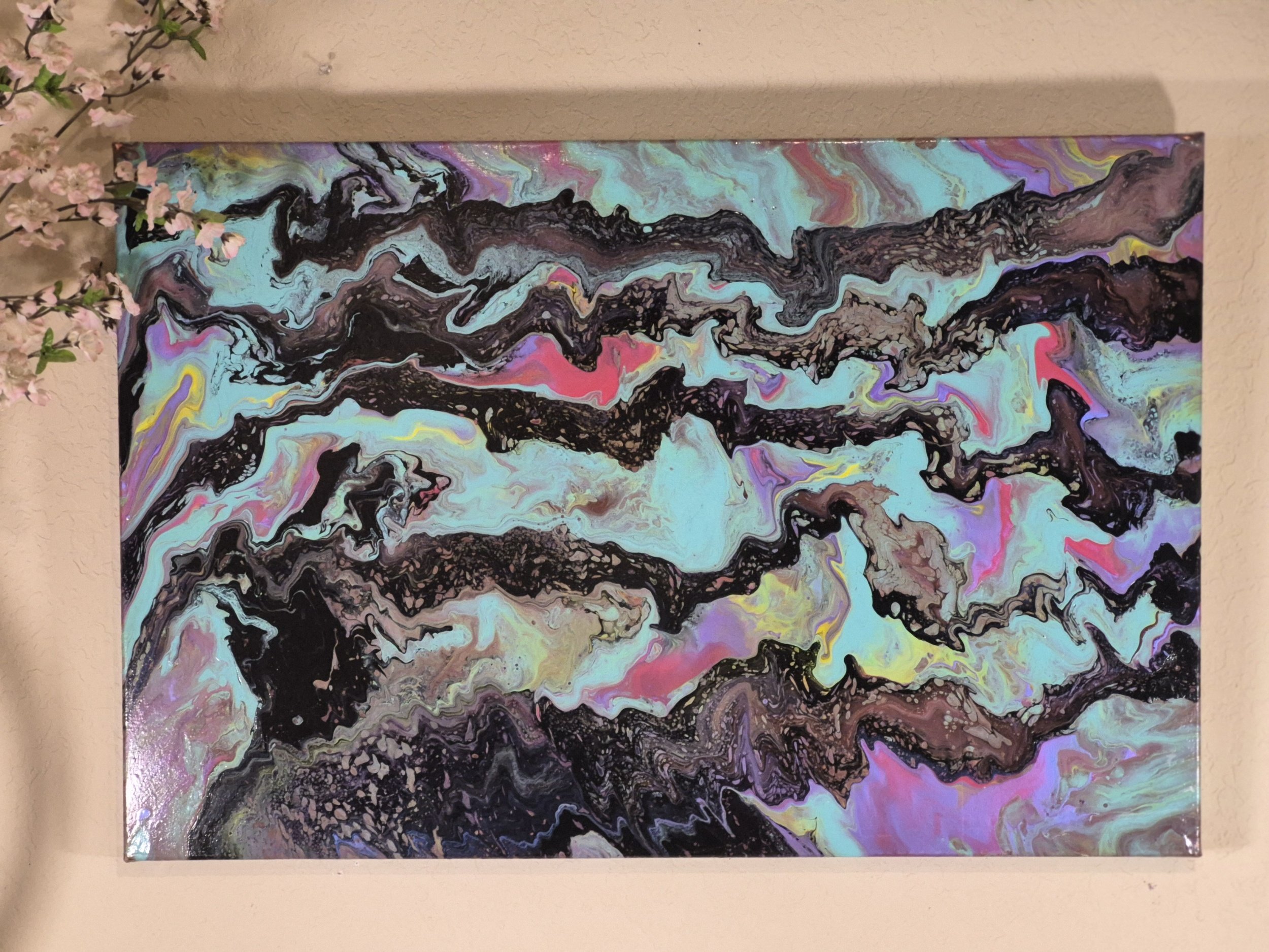 Vibrant Abstract Acrylic Wall Art (24x36)