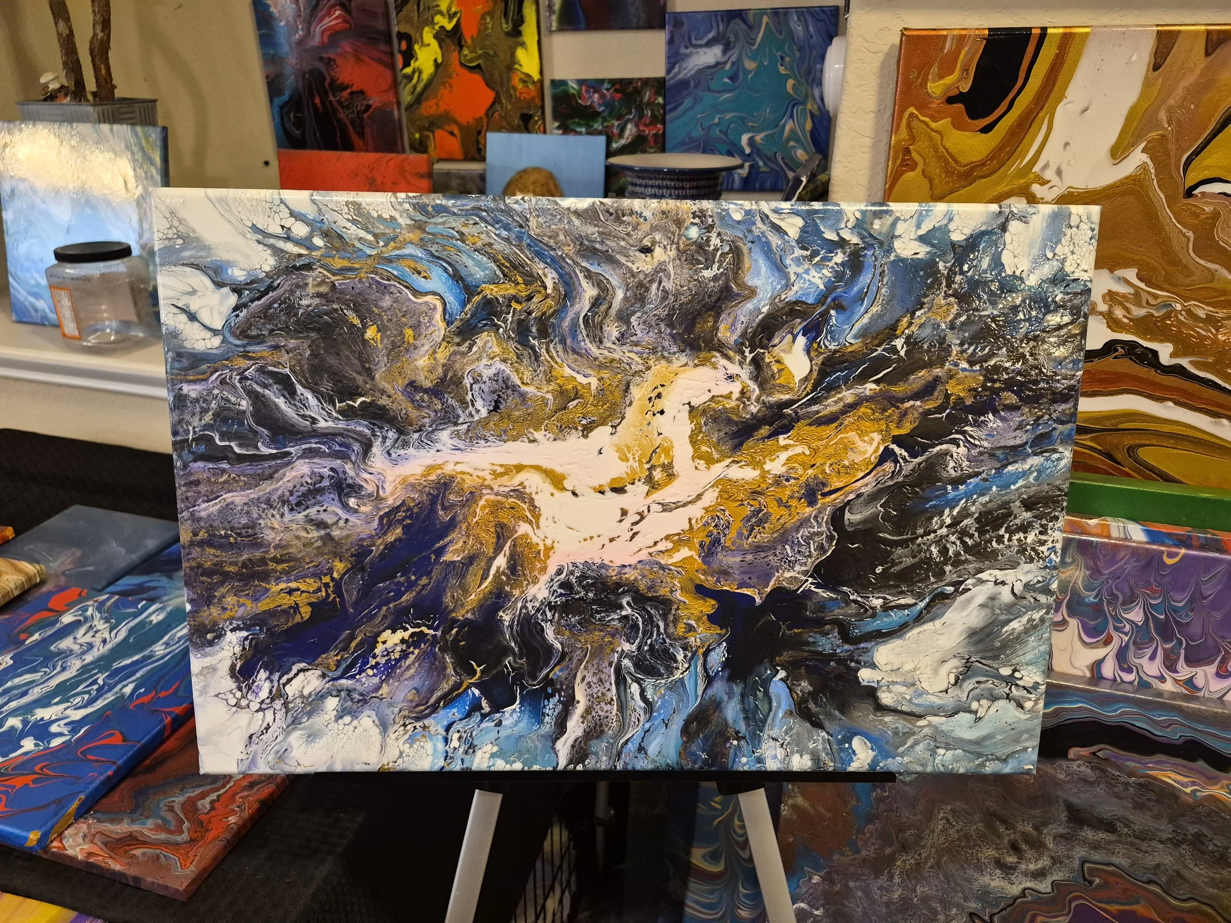 Celestial Swirl Abstract Canvas Art " Pegasus"