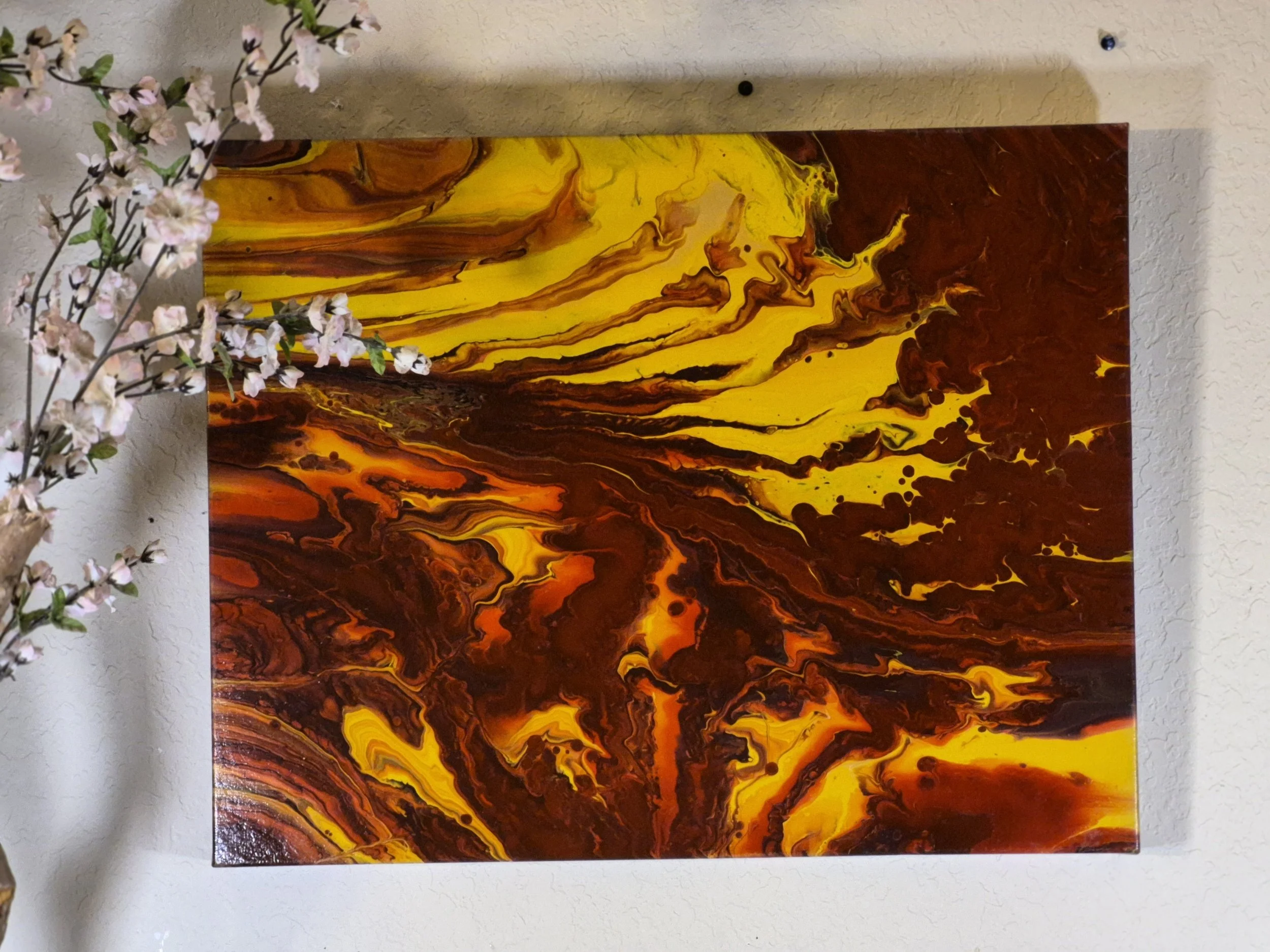 Fiery Sunset Abstract Art Piece (24x30)