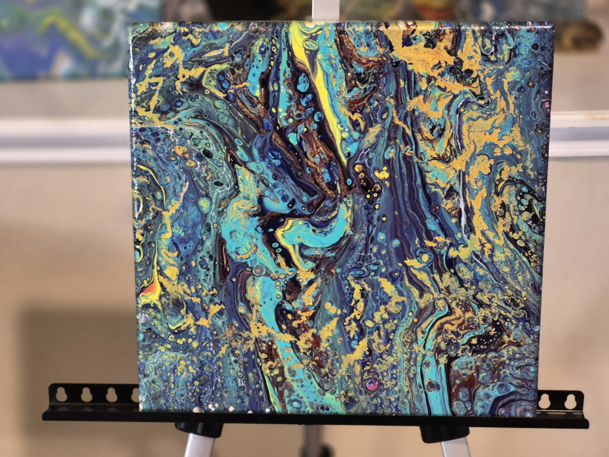 Vibrant Abstract Acrylic Pour Painting