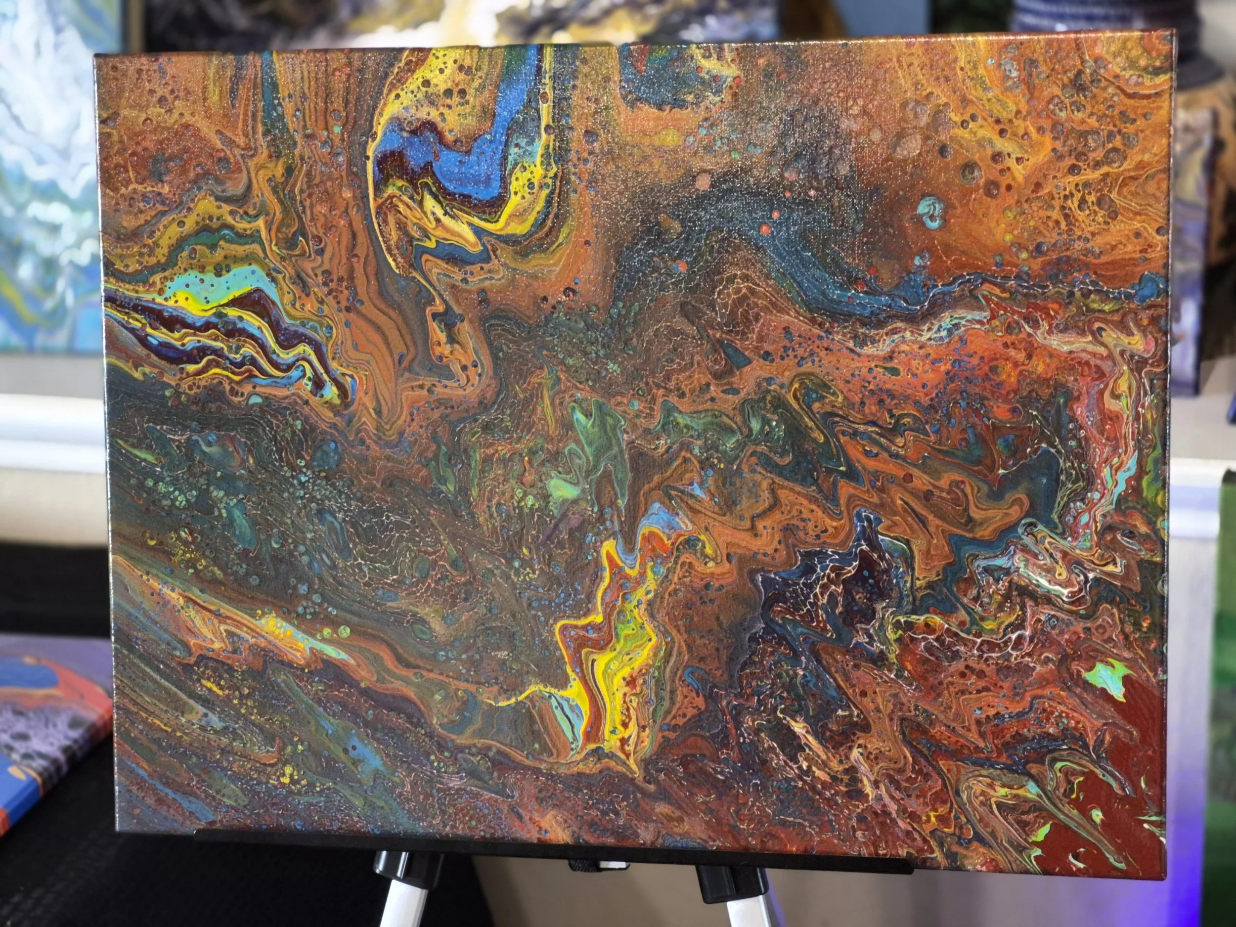Vibrant Abstract Acrylic Pour Painting