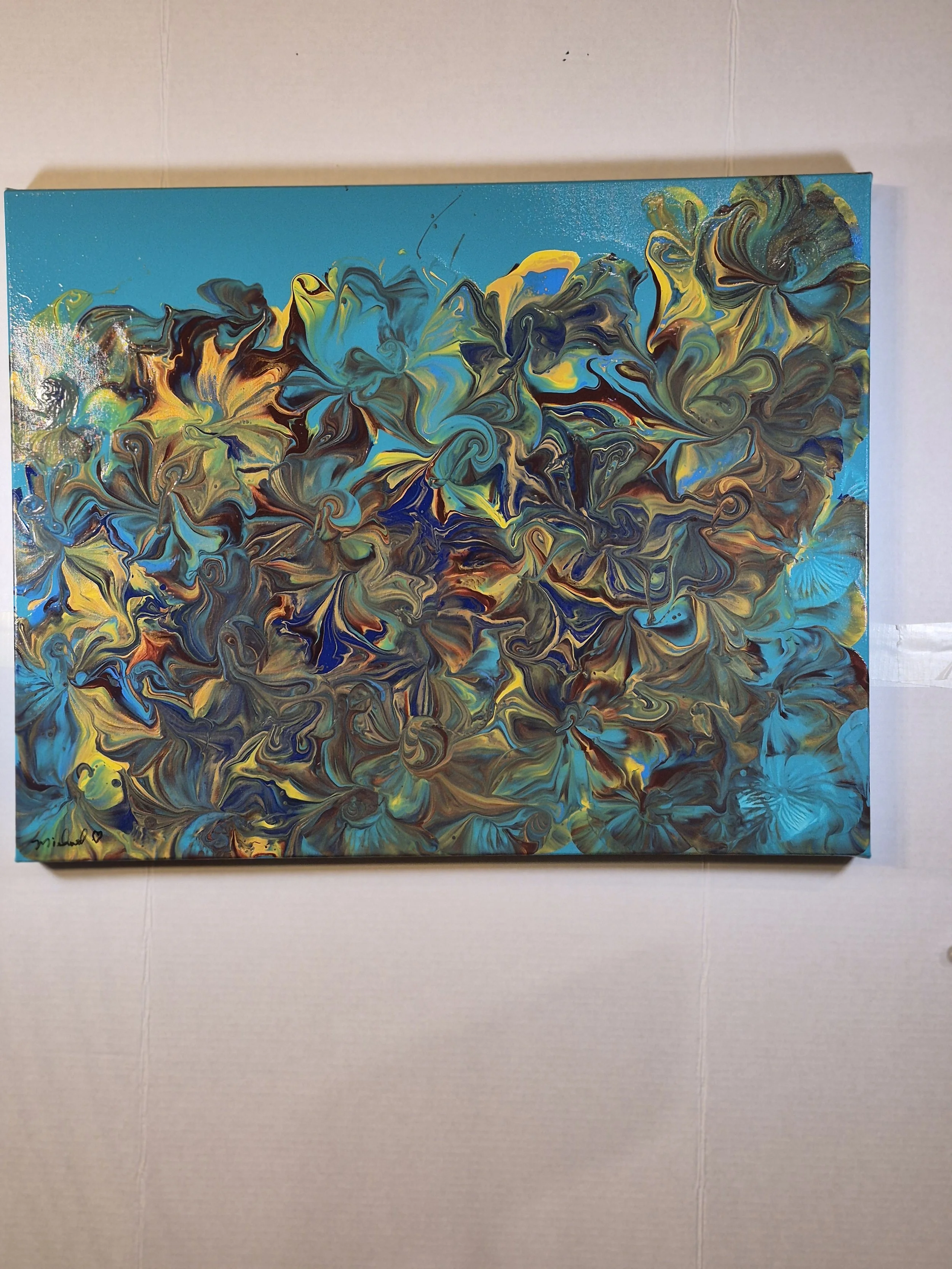 Vibrant Abstract Swirl Canvas Painting