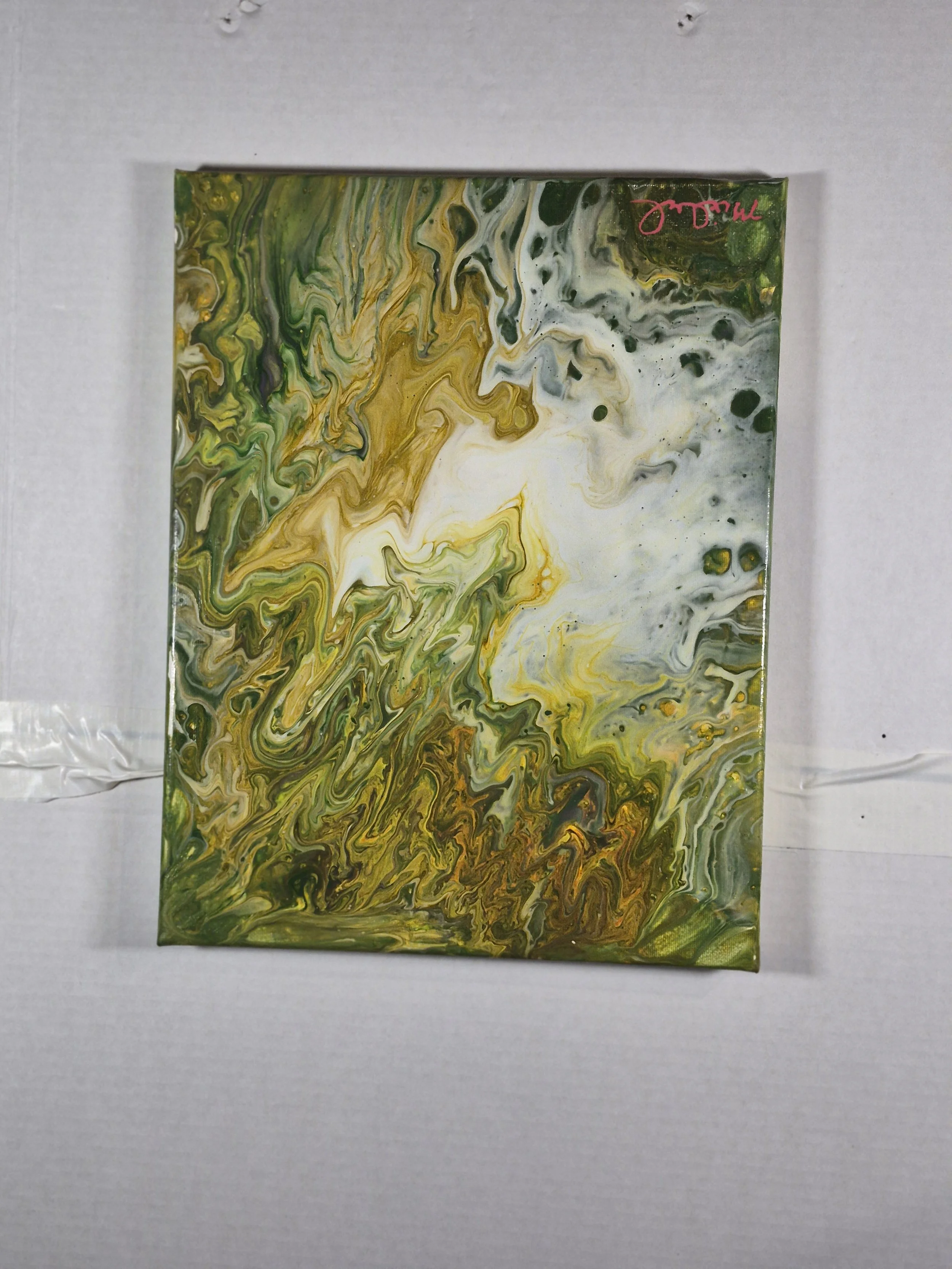 Emerald Swirl Abstract Canvas Art