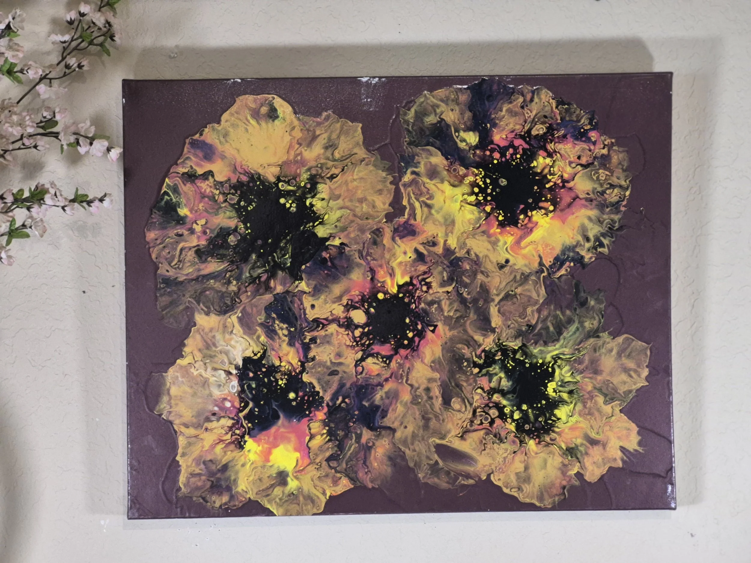 Vibrant Abstract Floral Canvas Art (24x30)