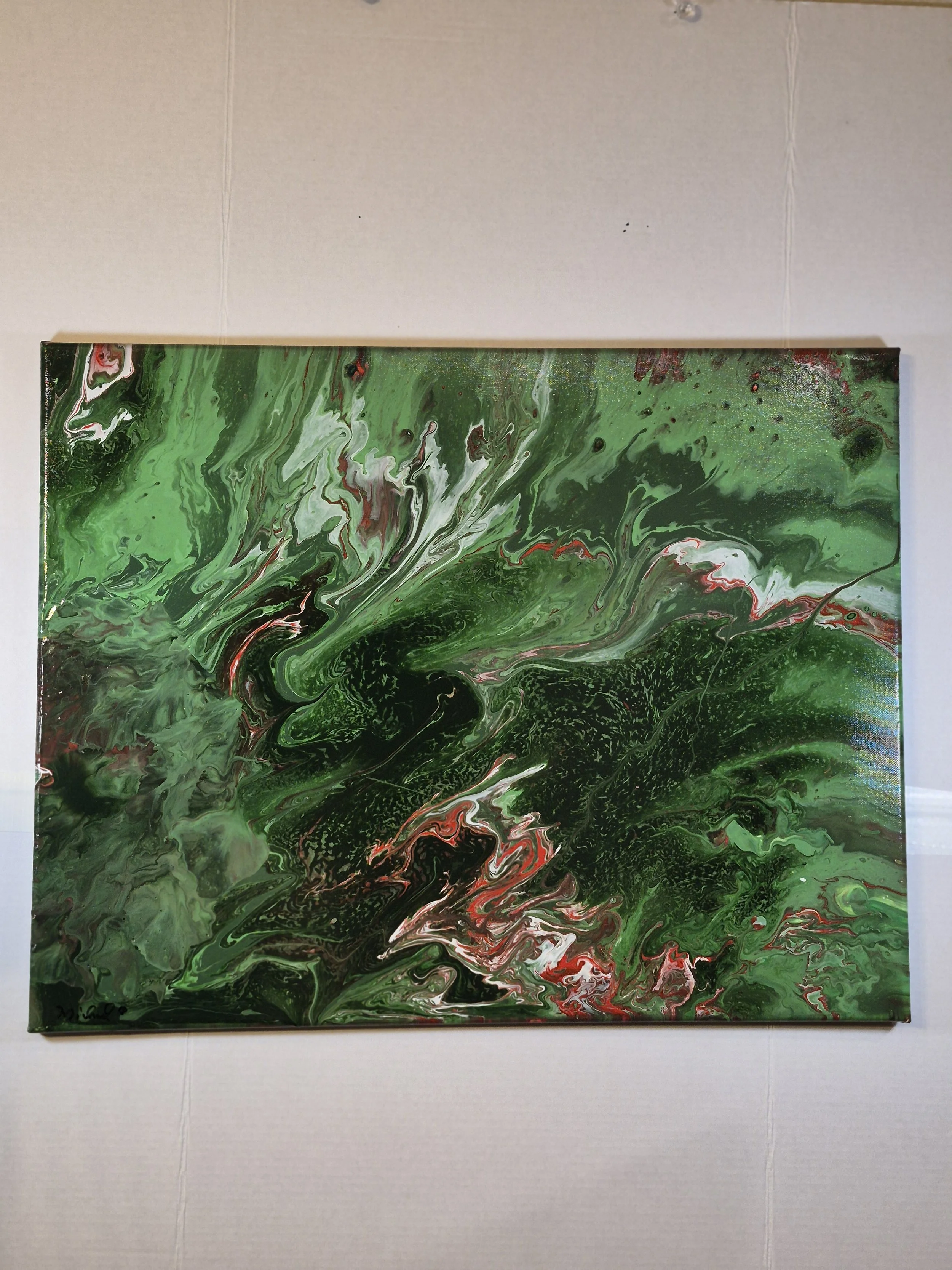 Emerald Enchantment Abstract Canvas