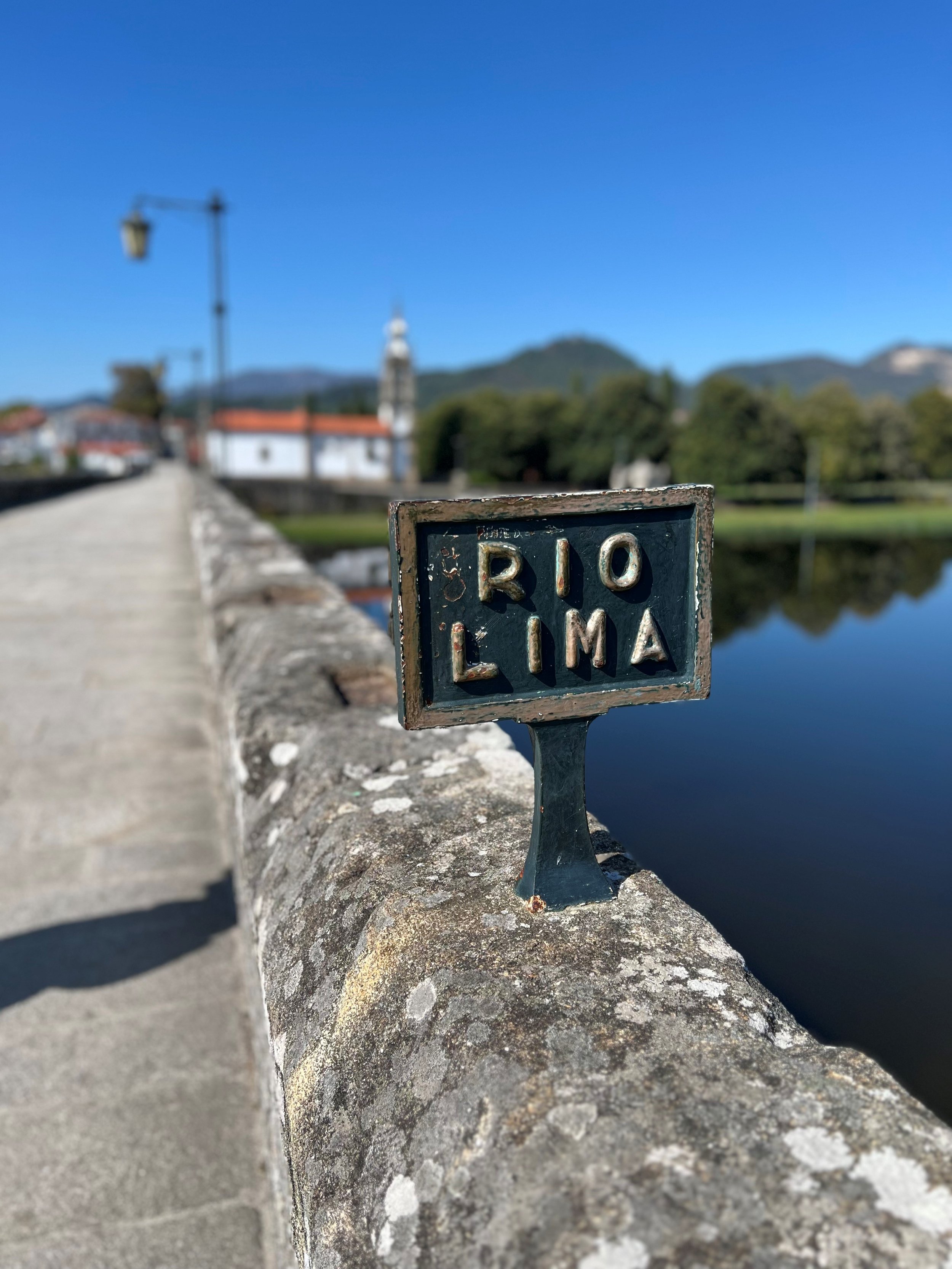 Rio Lima in Ponte de Lima, Portugal.