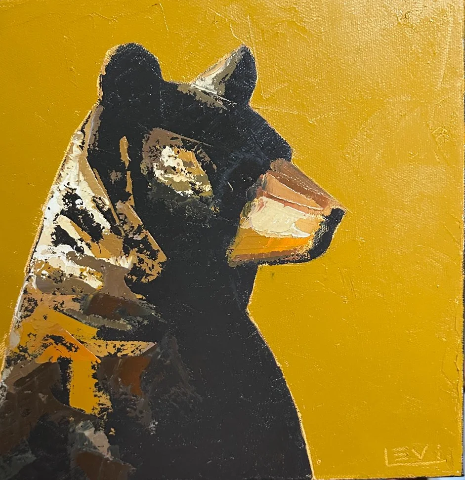Bear thoughts No. 7 - 
Aspen Emporium - 12x12" Oil