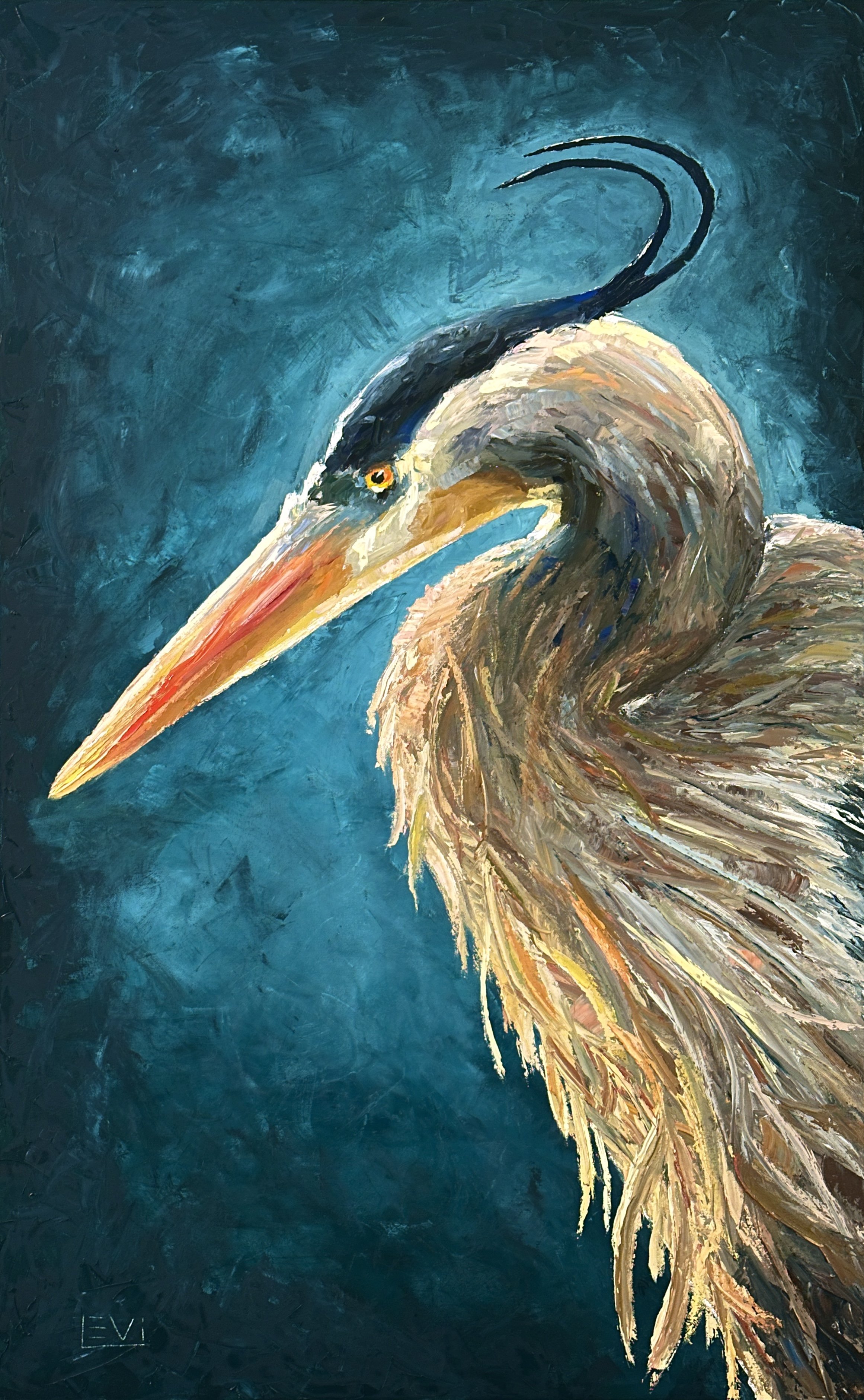 Henry the Heron - 
Aspen Emporium - 36×48”