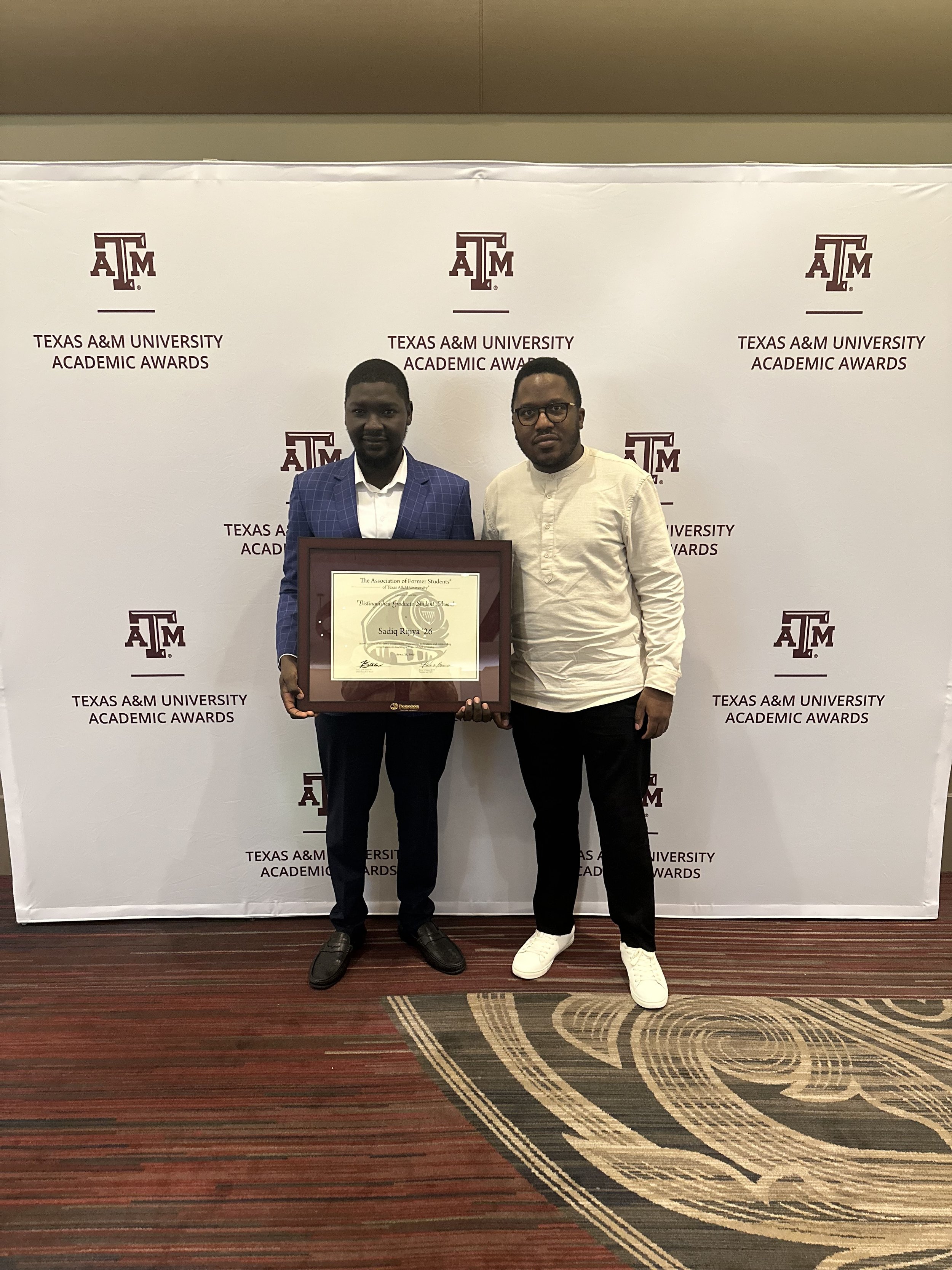 Congratulations to PhD student Sadiq on award