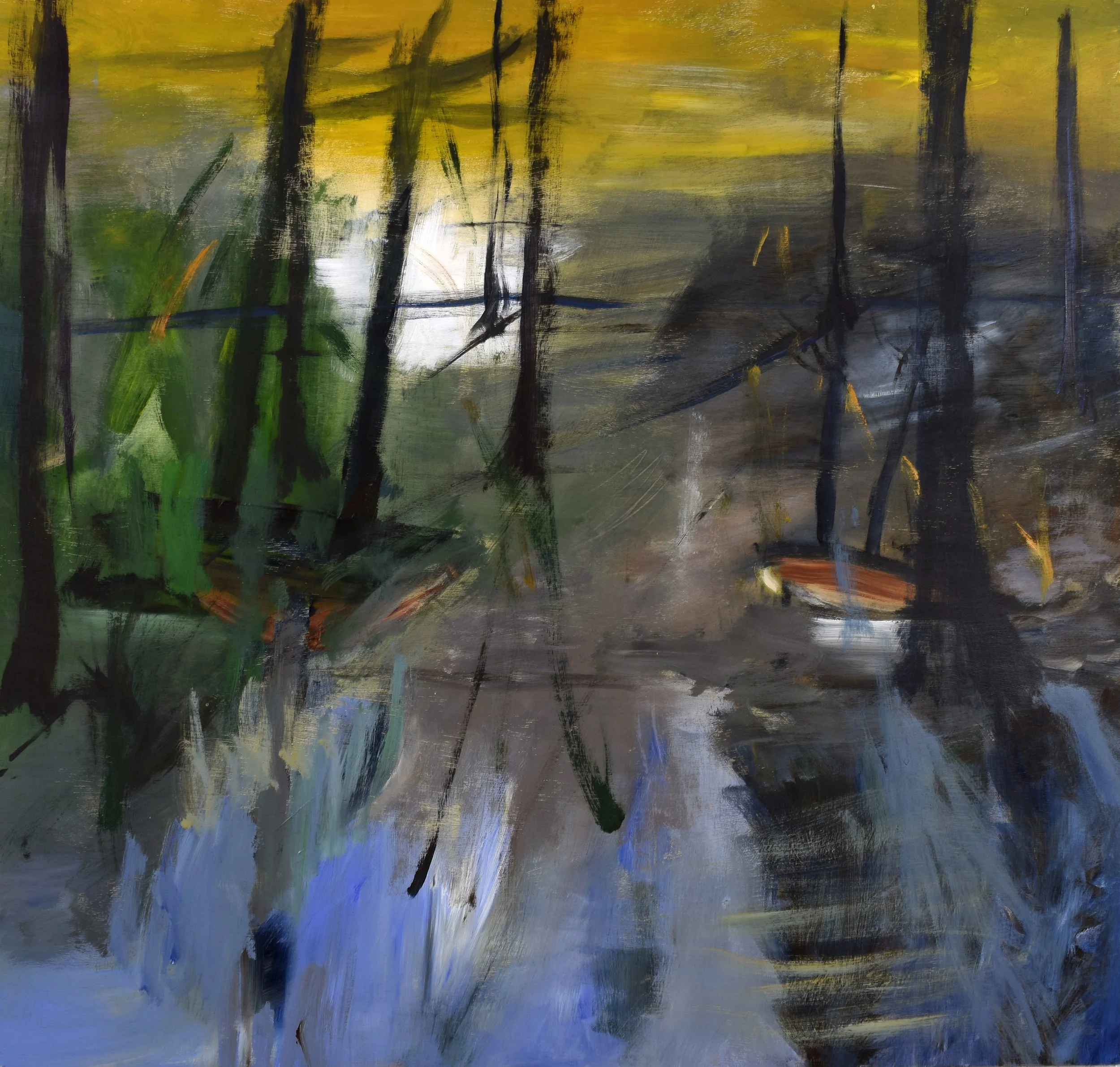 Quay, ©2021
Acrylic on Wood Panel
40” H X 42”W (unframed)
42” H X 44” W