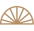 Simple graphic of a semi-circle with evenly spaced rays extending from the center to the outer edge.