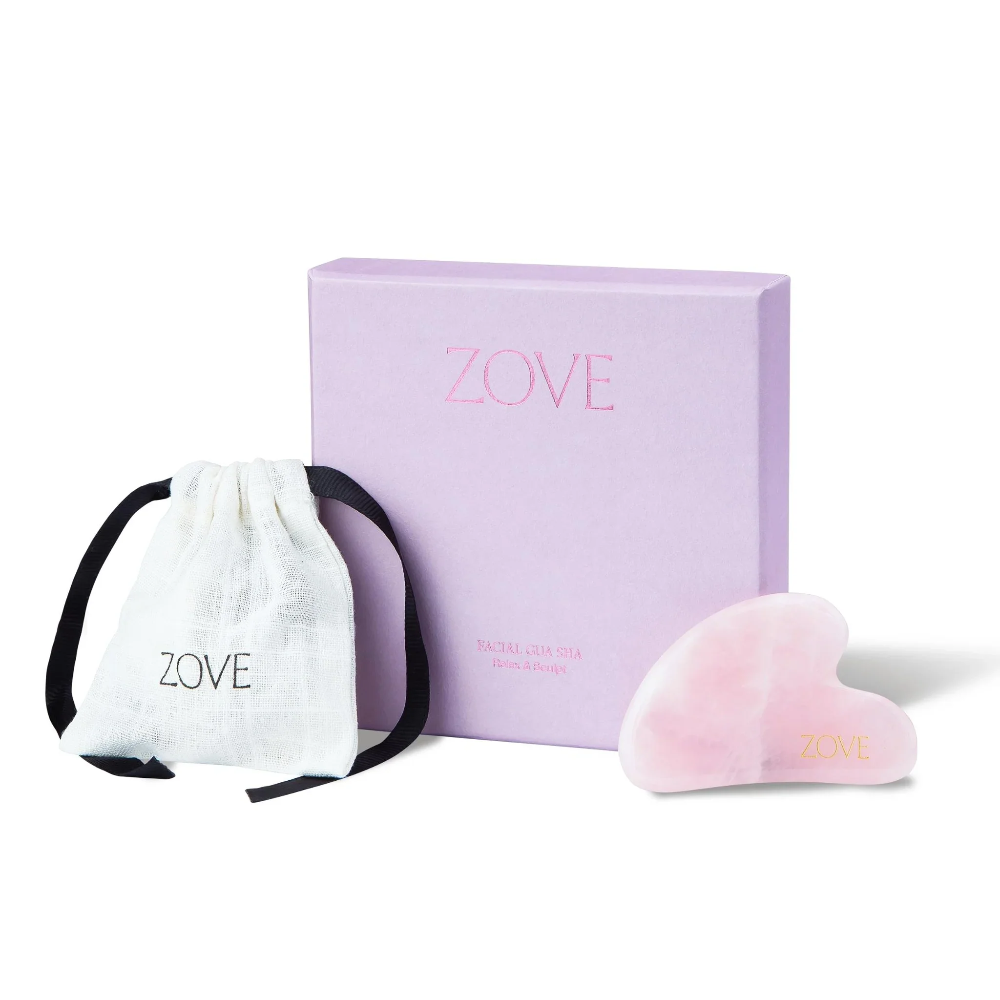 Zove Beauty Rose Quartz Gua Sha