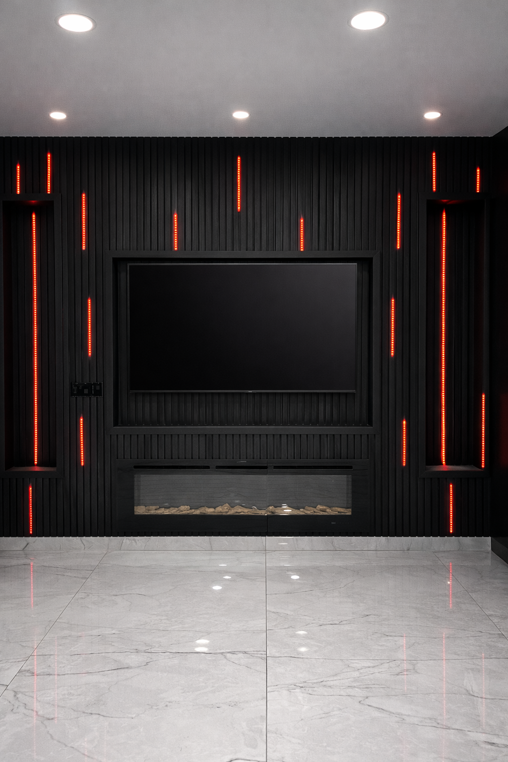 Modern entertainment wall with red accents.png