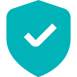 Shield with a check mark in the center indicating security or approval.
