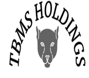 Logo with a black dog's head in the center, surrounded by the text 'HBMS HOLDINGS' in a circular arrangement.