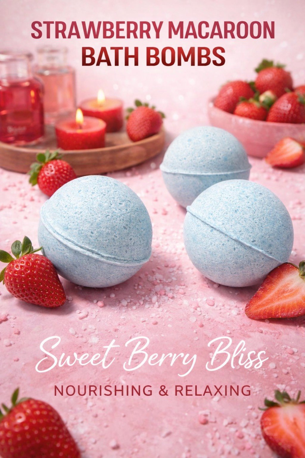 Strawberry Macaroon Bath Bomb (Large)