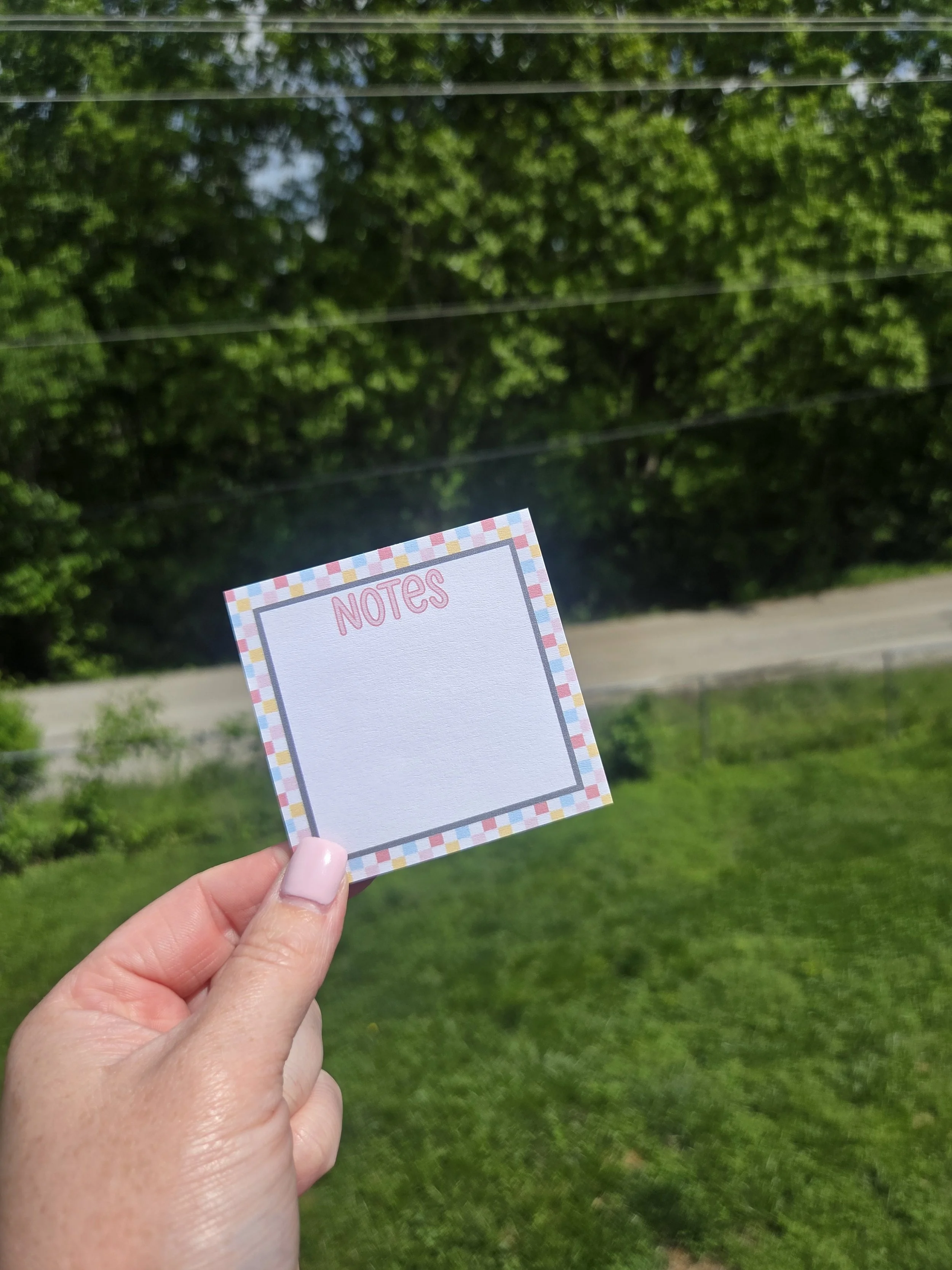 Pastel Checkered Sticky Notes