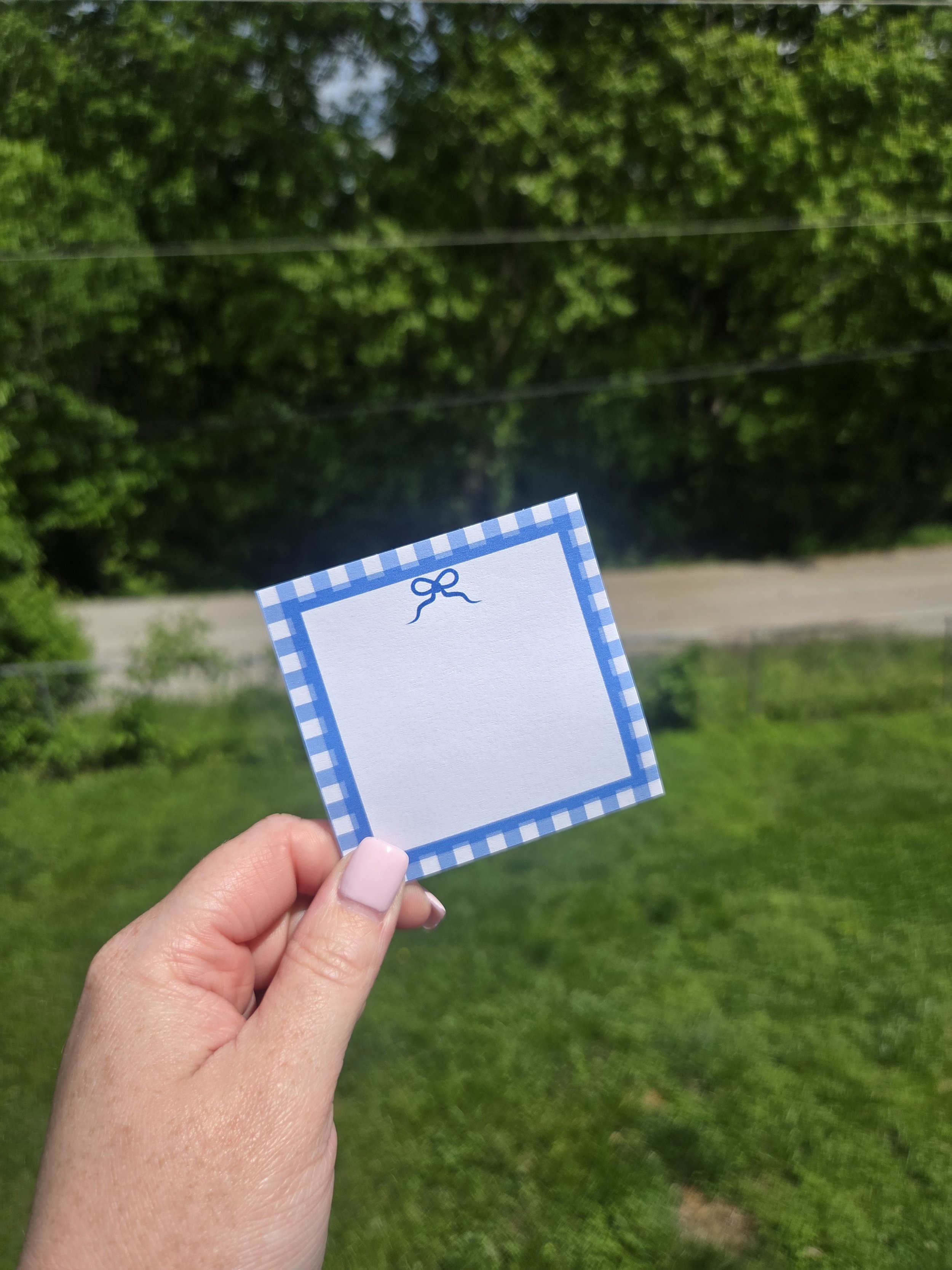 Blue Bow Sticky Note