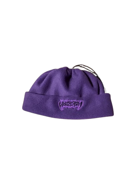 Purple Fleece Cinch Beanie