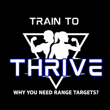 Black background with white and blue text that reads "Train to Thrive" and mentions the importance of range targets.