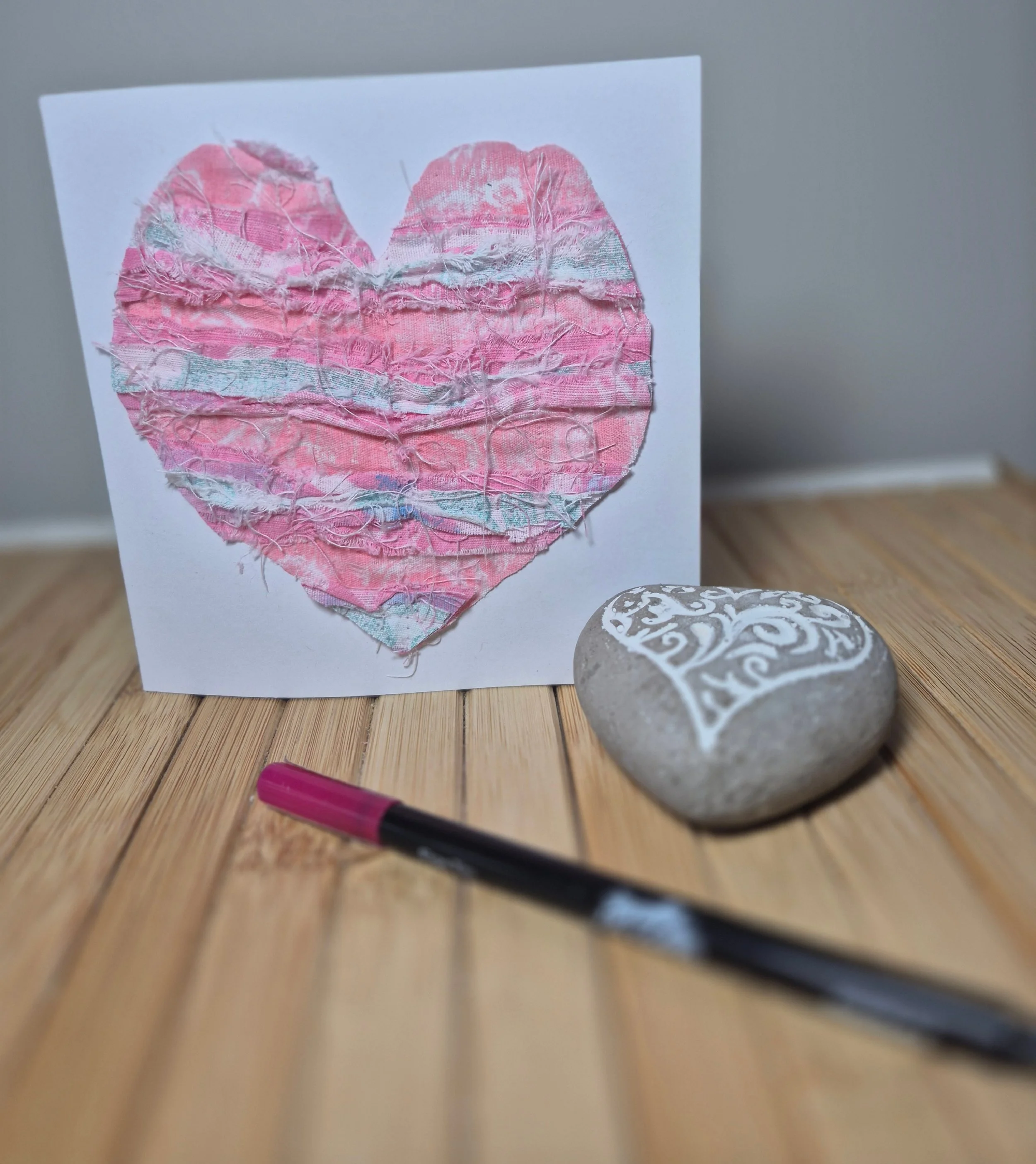 Handcrafted Textured Heart Card