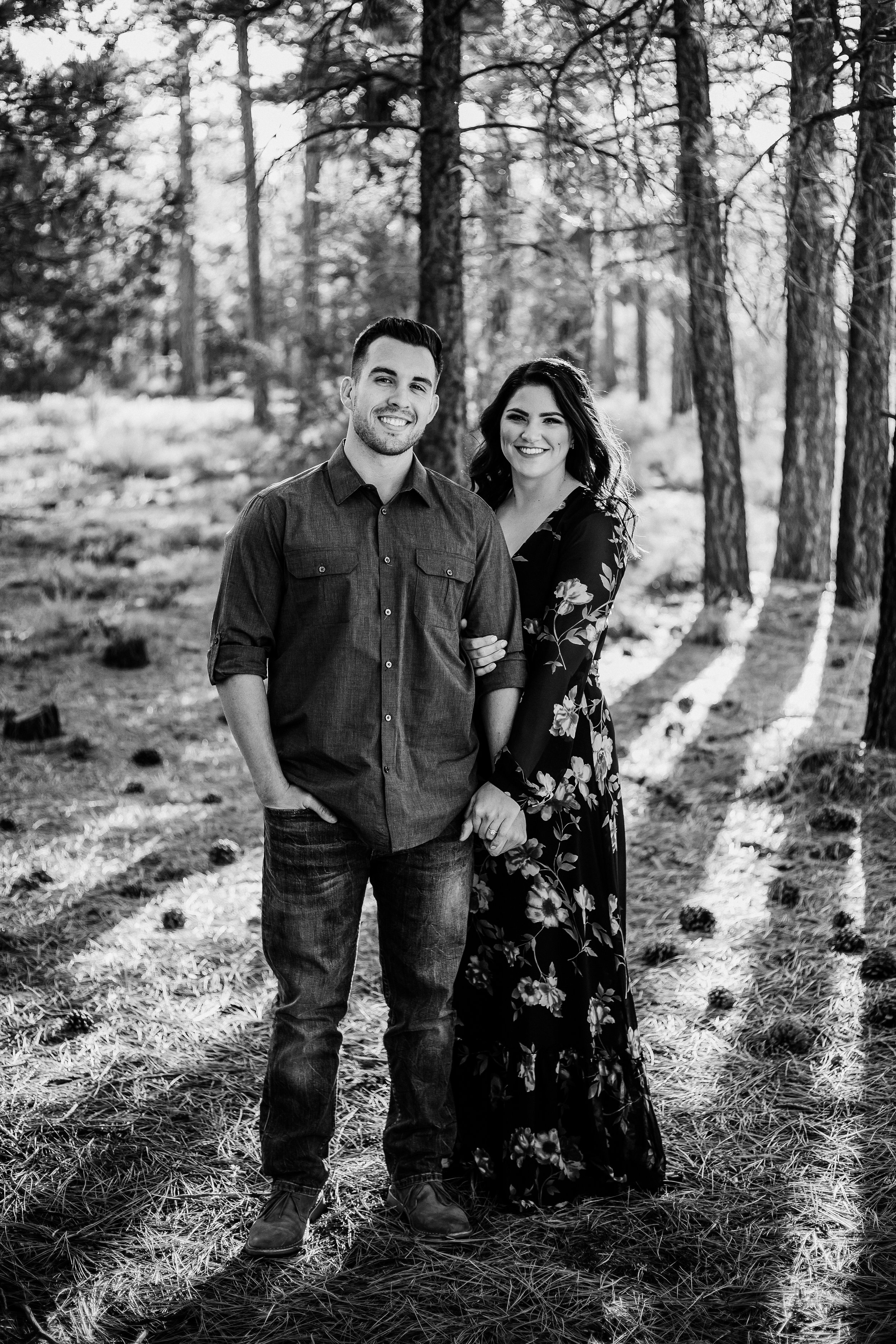 A smiling couple holding hands in Big Bear