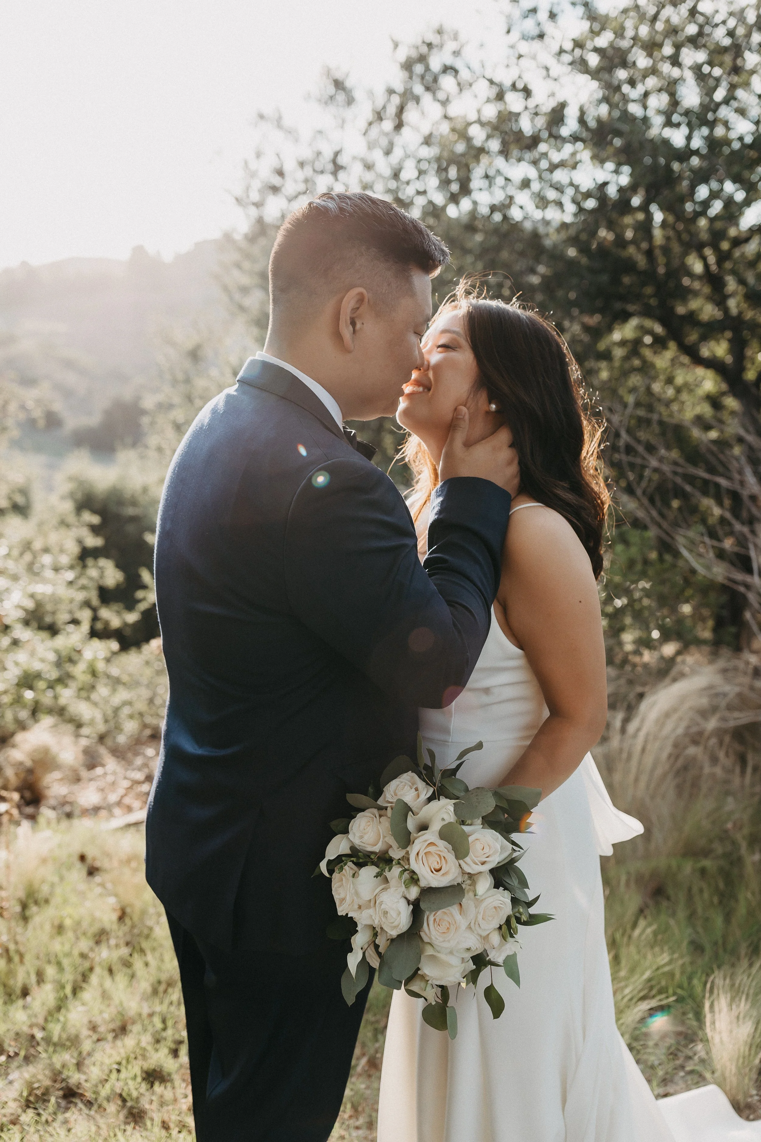 golden hour wedding portraits