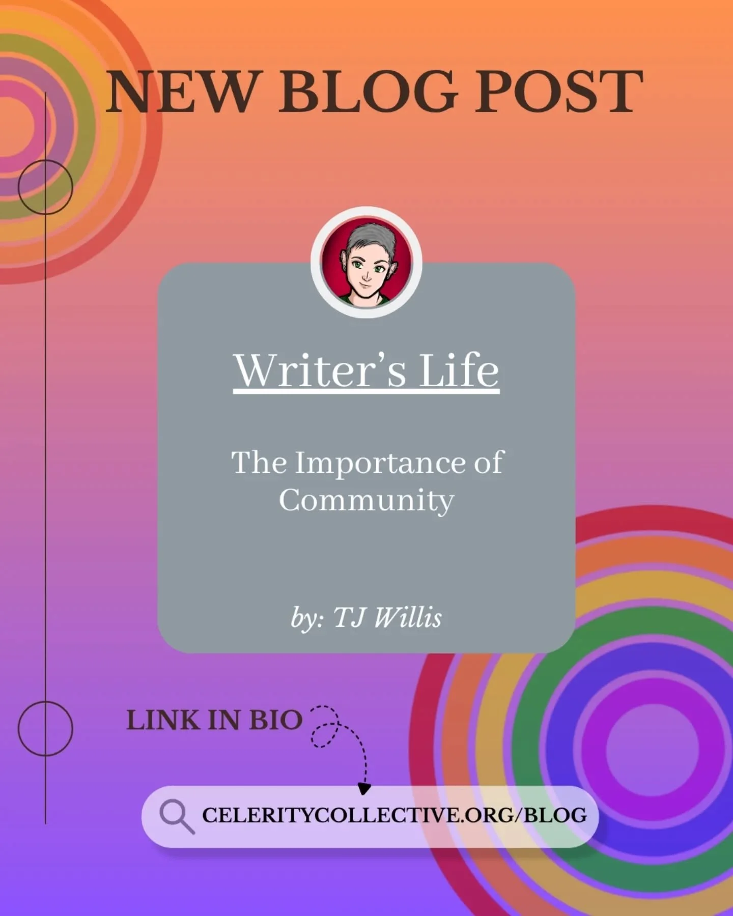 New blog post alert!📣
Click the link in our bio to read a thought-provoking article by our very own @authortjwillis , where they talk through the importance of community as a writer 📚

🌈"I write for them and I write because of them, as much a
