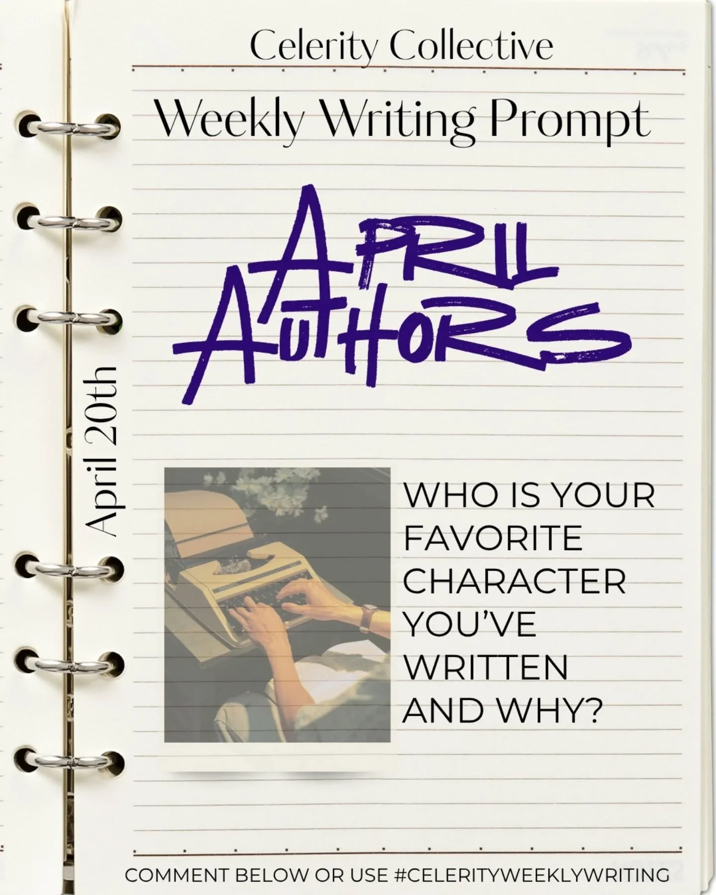 New week, new #celerityweeklywriting prompt!✒️

This month&rsquo;s theme - 📚April Authors📚

💥The weekly prompt: Who is your favorite character that you've written and why?

💻Share or comment below so we can see your lovely responses!

#writingpro