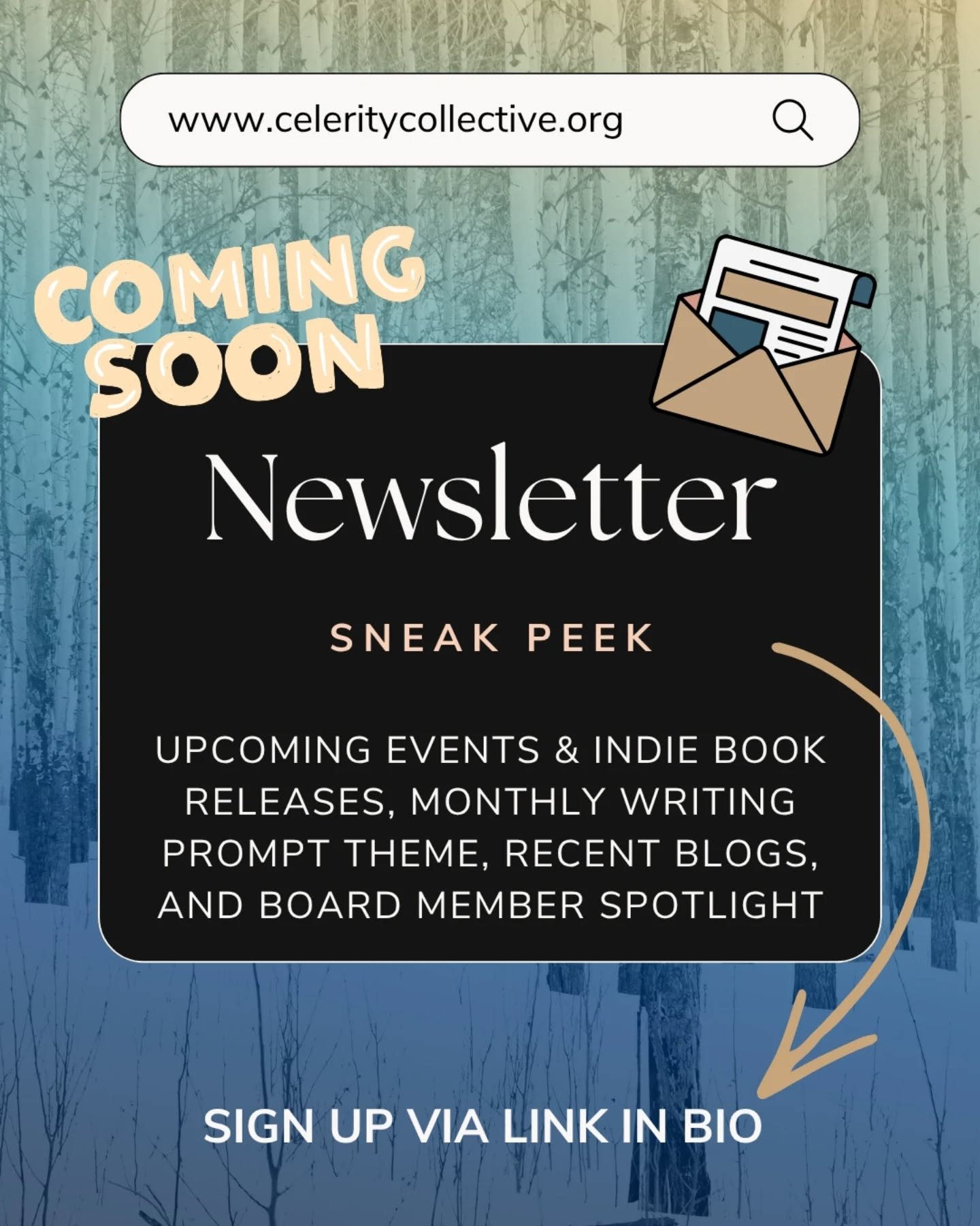 📢First newsletter coming this Thursday!📢

Want to stay up to date on the latest Celerity Collective news? Then sign up for our newsletter! 🏳️&zwj;🌈🏳️&zwj;⚧️

📥The monthly newsletter will feature upcoming workshops, write-ins, recent blog posts,