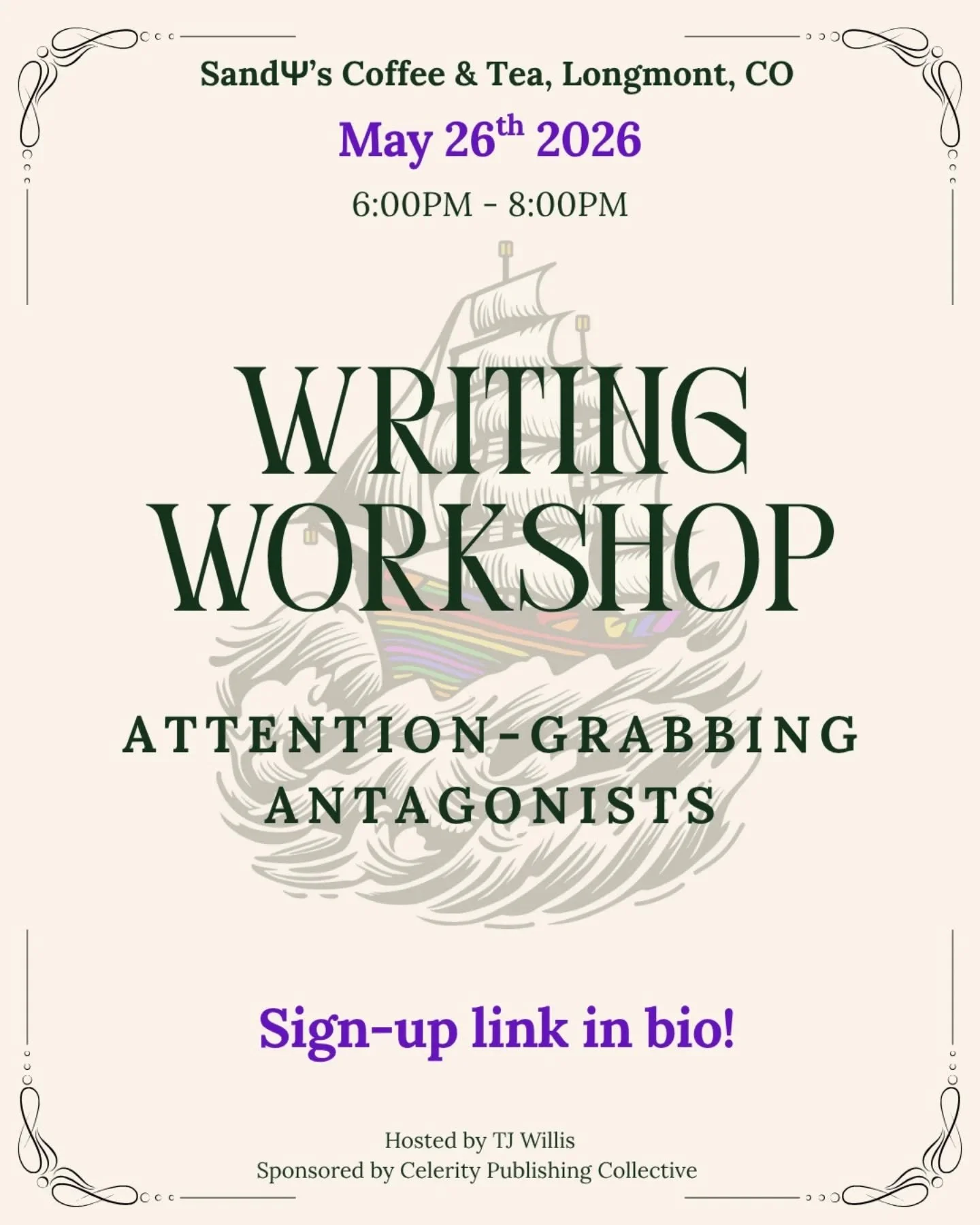 📣Workshop TONIGHT📣

Heroes are all good and fine, but what does a reader really want? A complex, intriguing villain they can sink their teeth into.😈

In this workshop, we'll be discussing how to turn your antagonist into the sort of challenge that