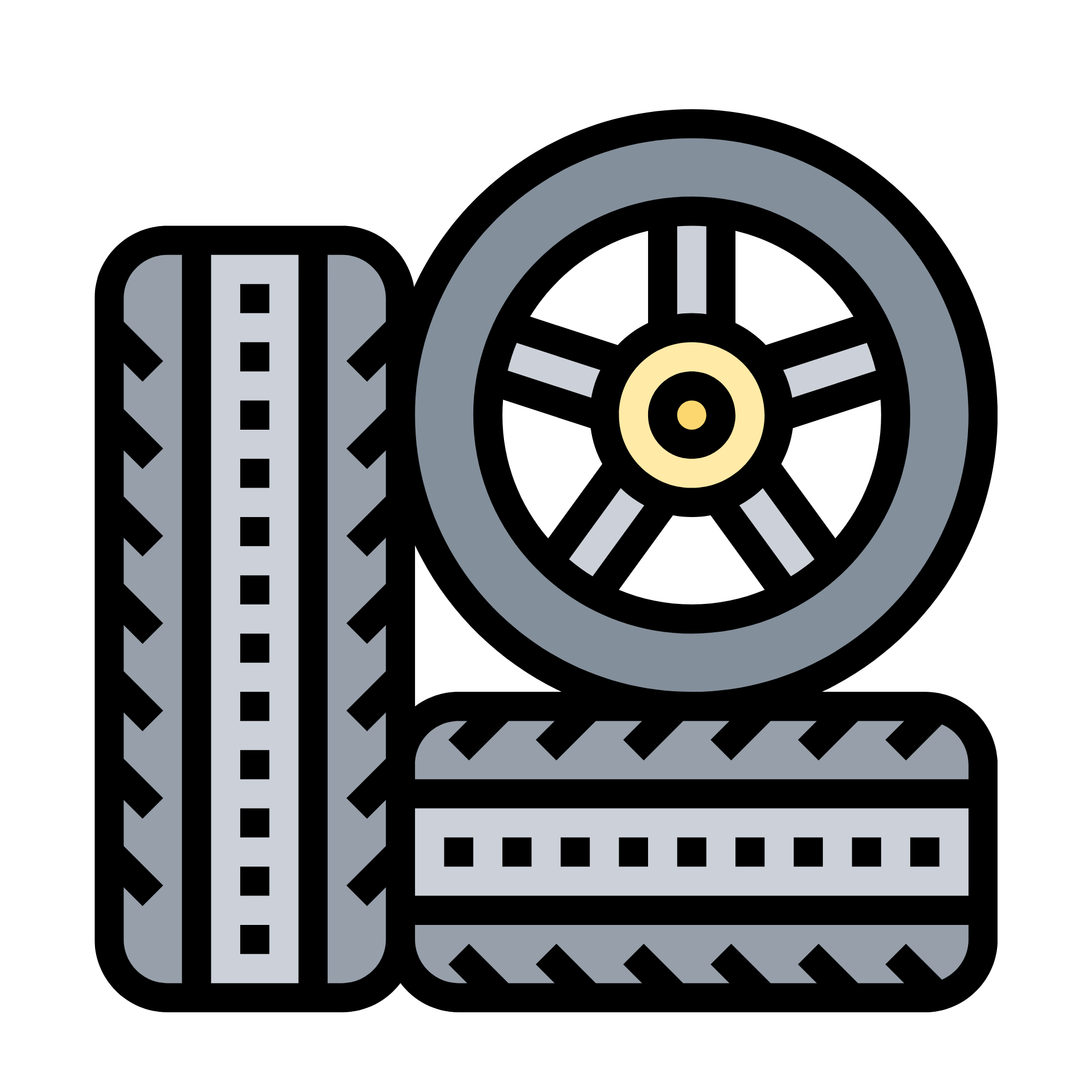 Digital illustration of a cityscape with a prominent television tower, skyscrapers, and a Ferris wheel, using a limited color palette of black, gray, white, and beige.