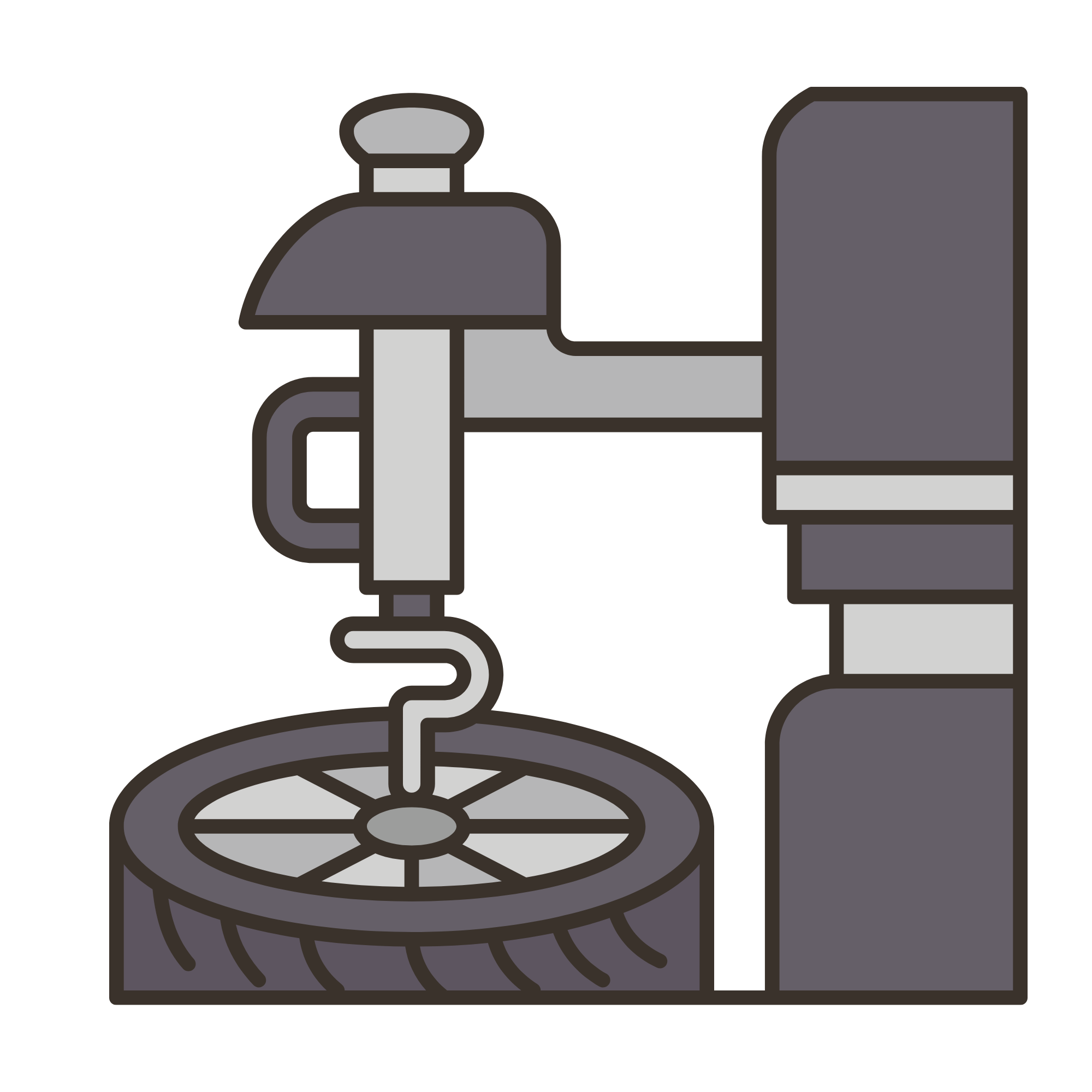 Illustration of a tire changer machine
