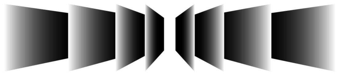 Image of a corridor with white doors on each side, leading to a blue exit sign at the end.